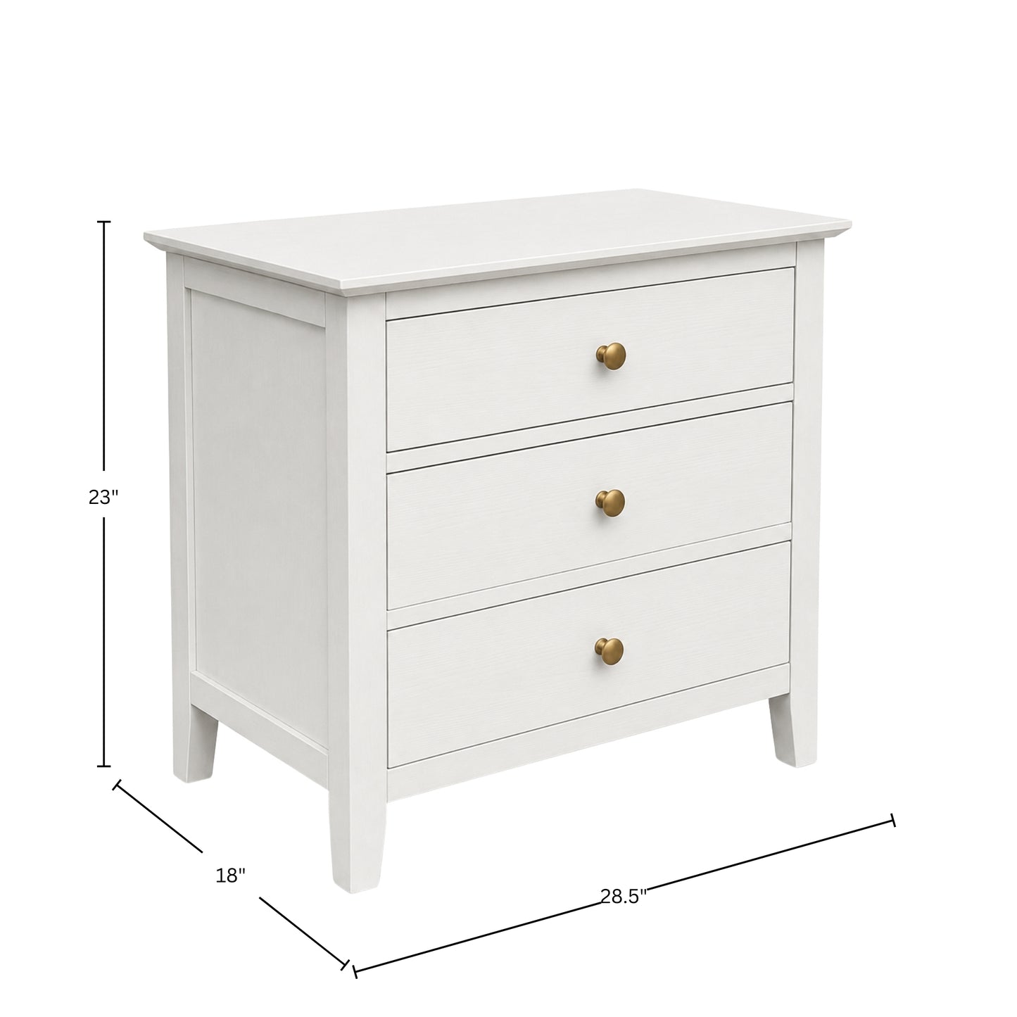 Fuller Two Drawer Nightstand, Coconut Milk