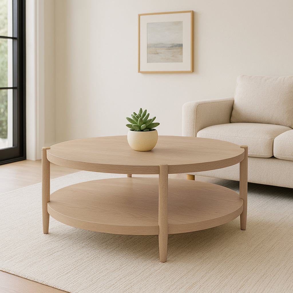 Sinclair Round Coffee Table, Natural