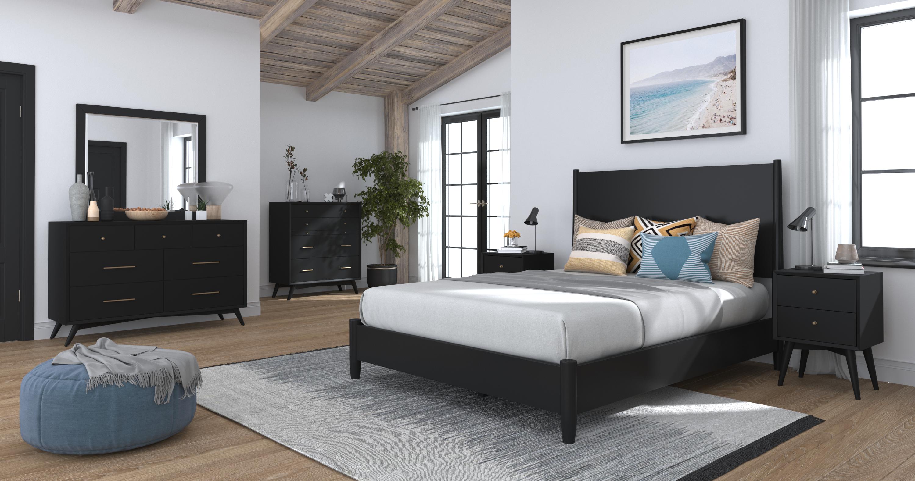 Flynn bedroom collection in a black finish