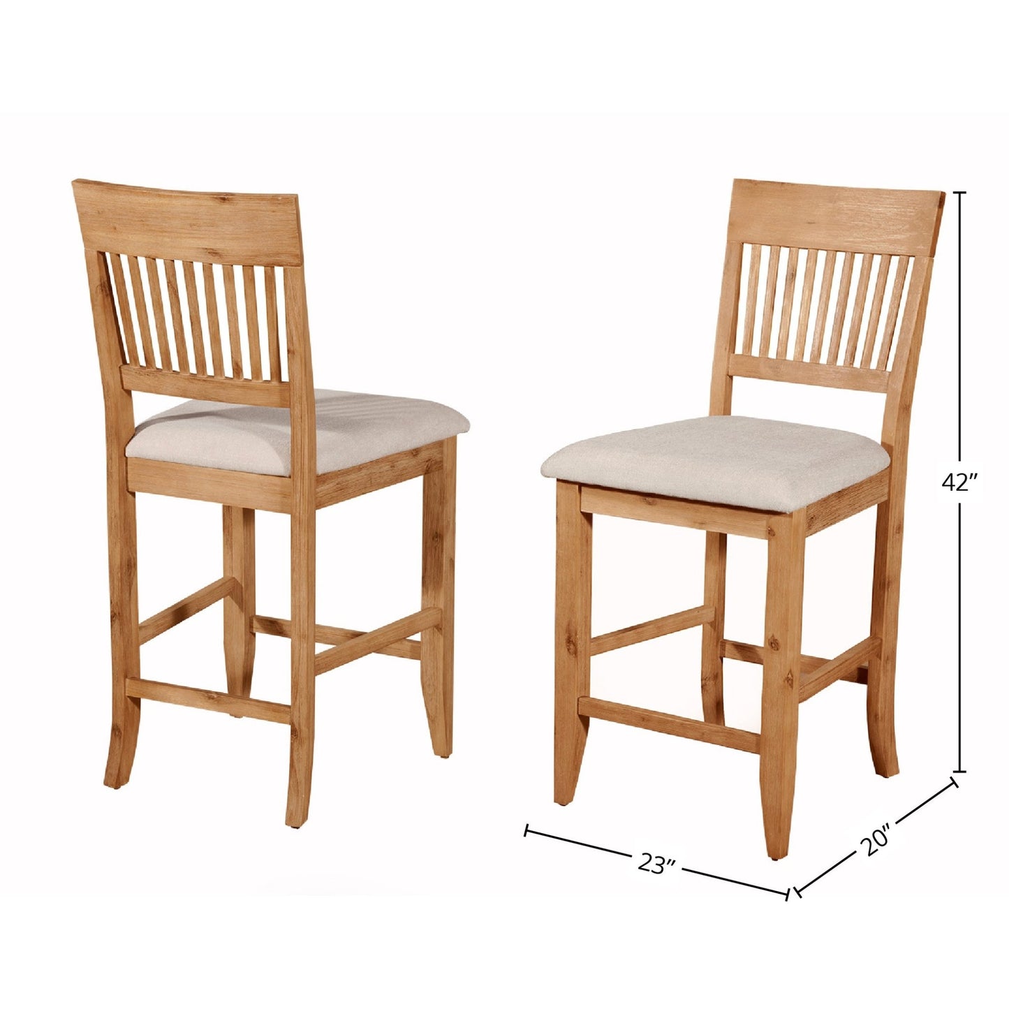 Aspen Pub Chairs, Antique Natural (Set of 2) - Alpine Furniture