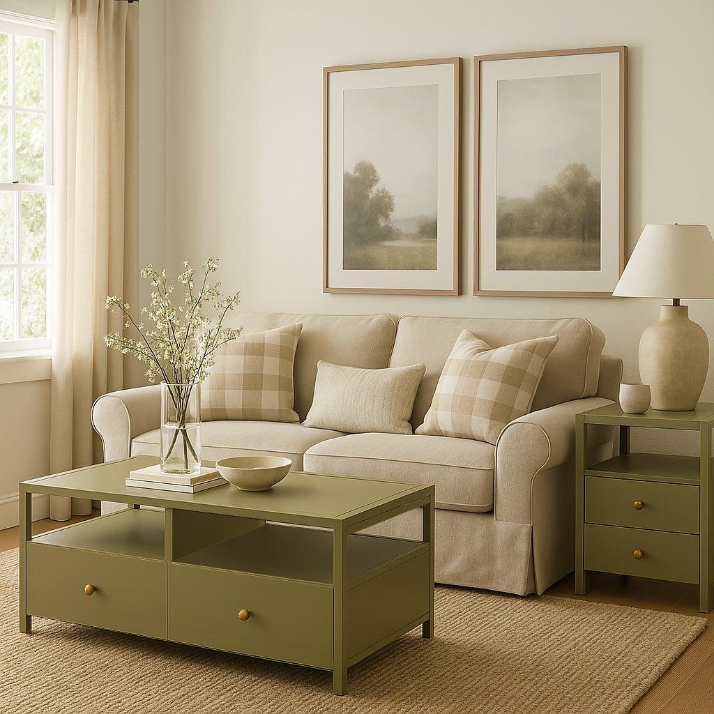 Avery Cocktail Table, Olive Green - Alpine Furniture
