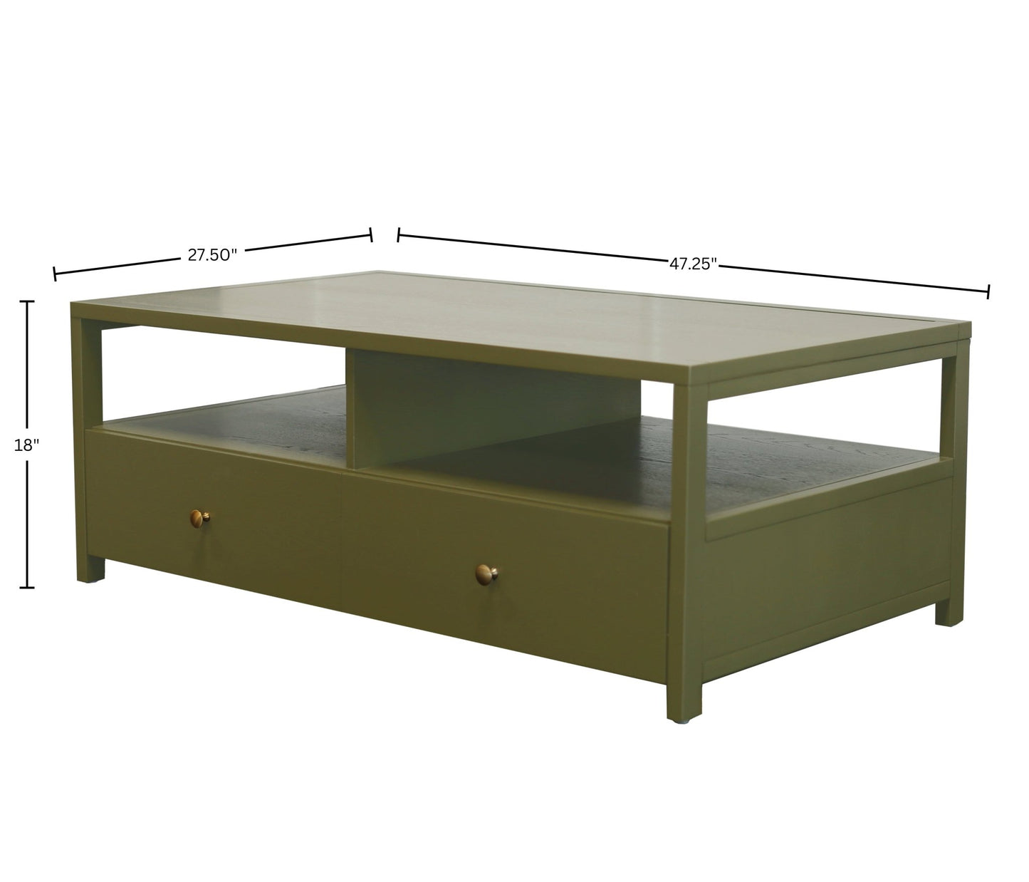 Avery Cocktail Table, Olive Green - Alpine Furniture