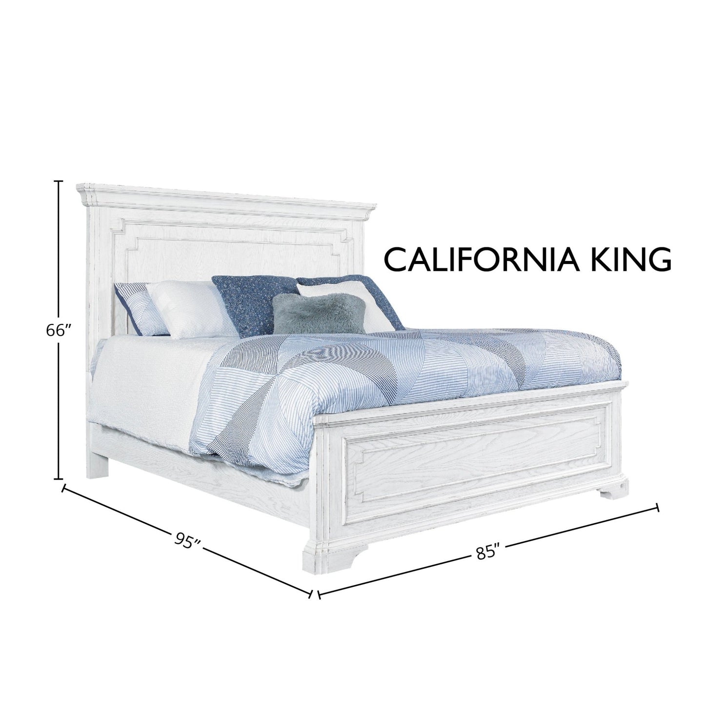 Clara Panel Bed, White Mist - Alpine Furniture