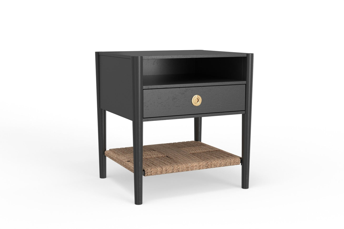 Cleo Nightstand, Charcoal Gray - Alpine Furniture