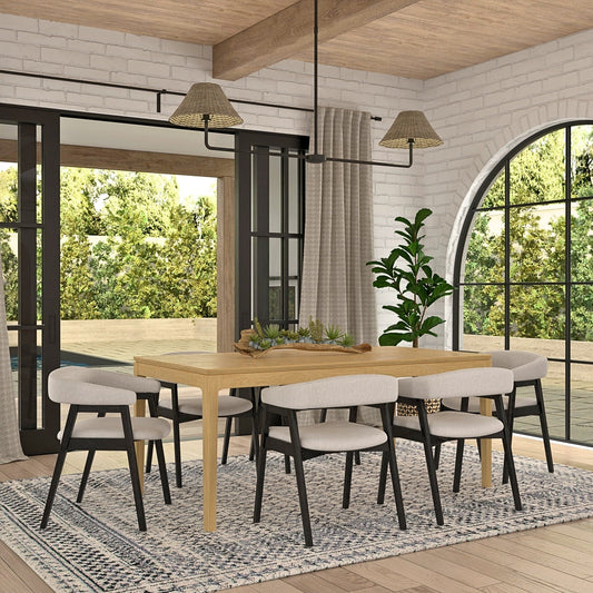 Cove Rectangular Dining Table, Light Oak - Alpine Furniture