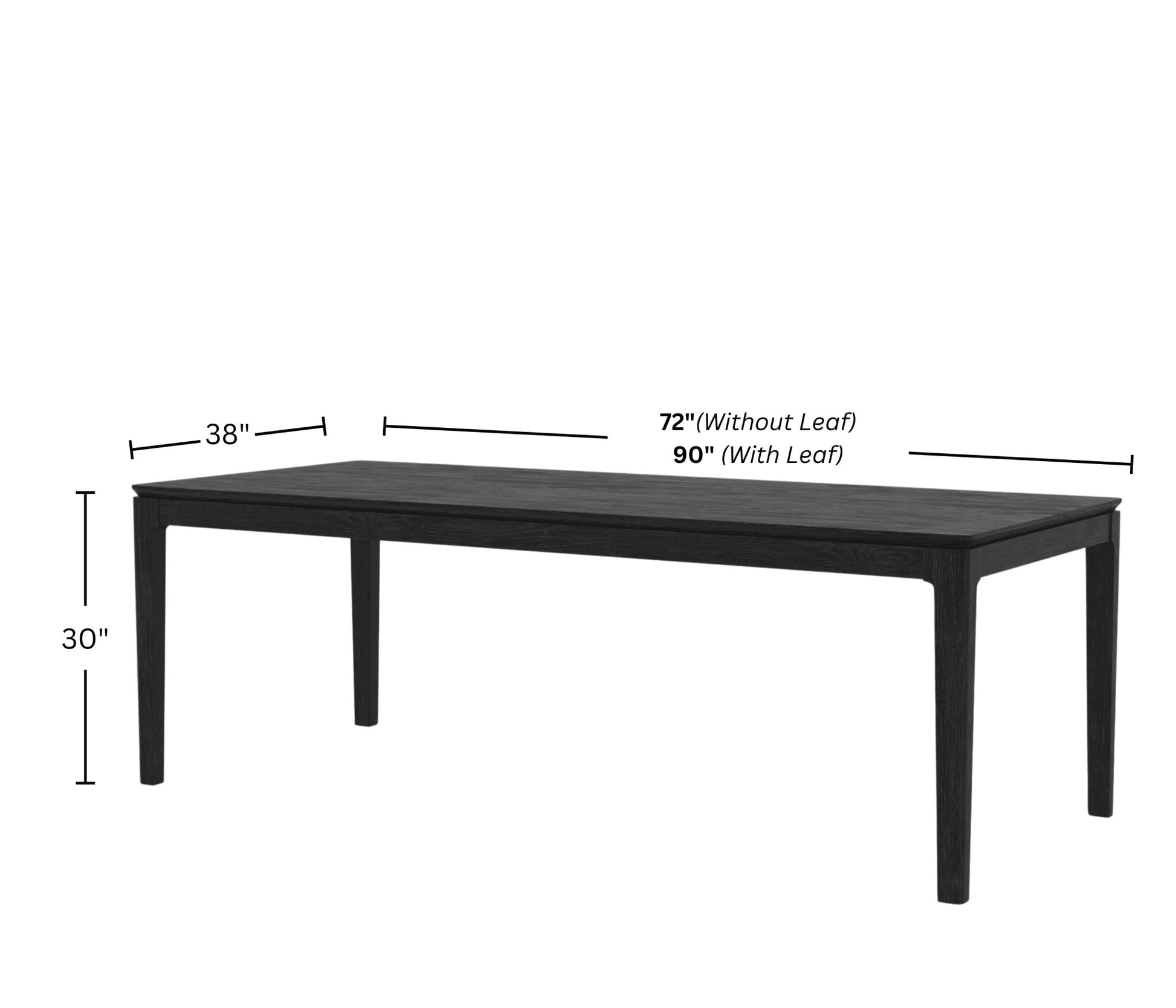 Cove Rectangular Extension Dining Table, Vintage Black - Alpine Furniture