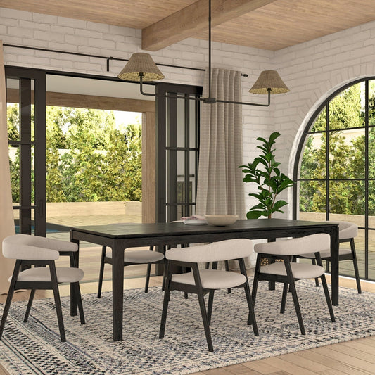 Cove Rectangular Extension Dining Table, Vintage Black - Alpine Furniture