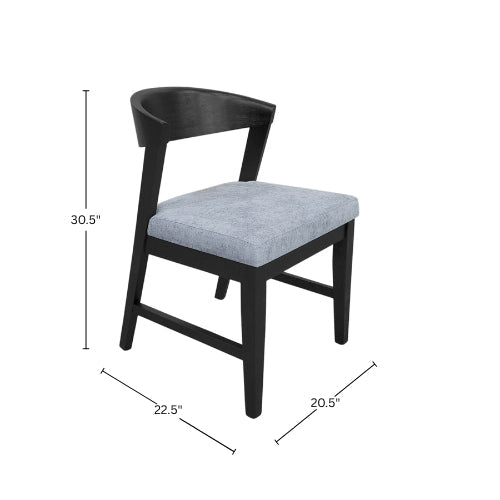 Cove Wood Back Chairs (Set of 2), Vintage Black - Alpine Furniture