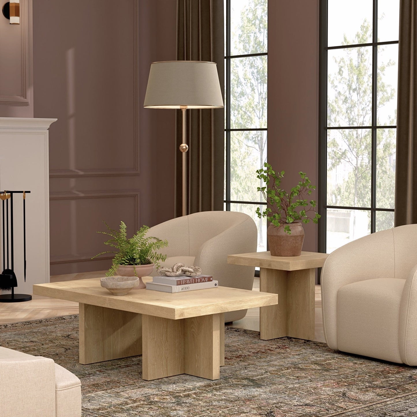 Donte Rectangular Coffee Table, Natural - Alpine Furniture