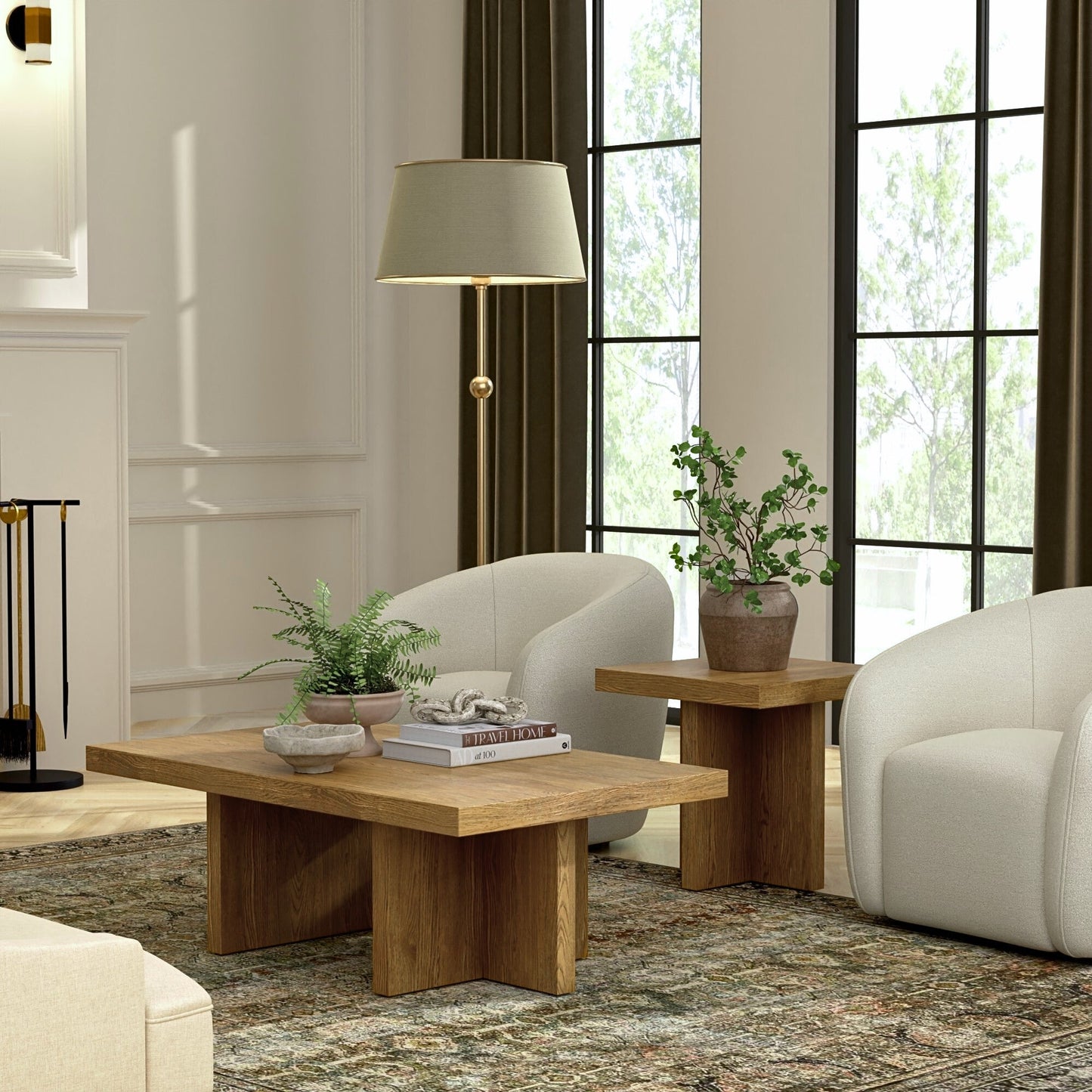 Donte Rectangular Coffee Table, Oak - Alpine Furniture
