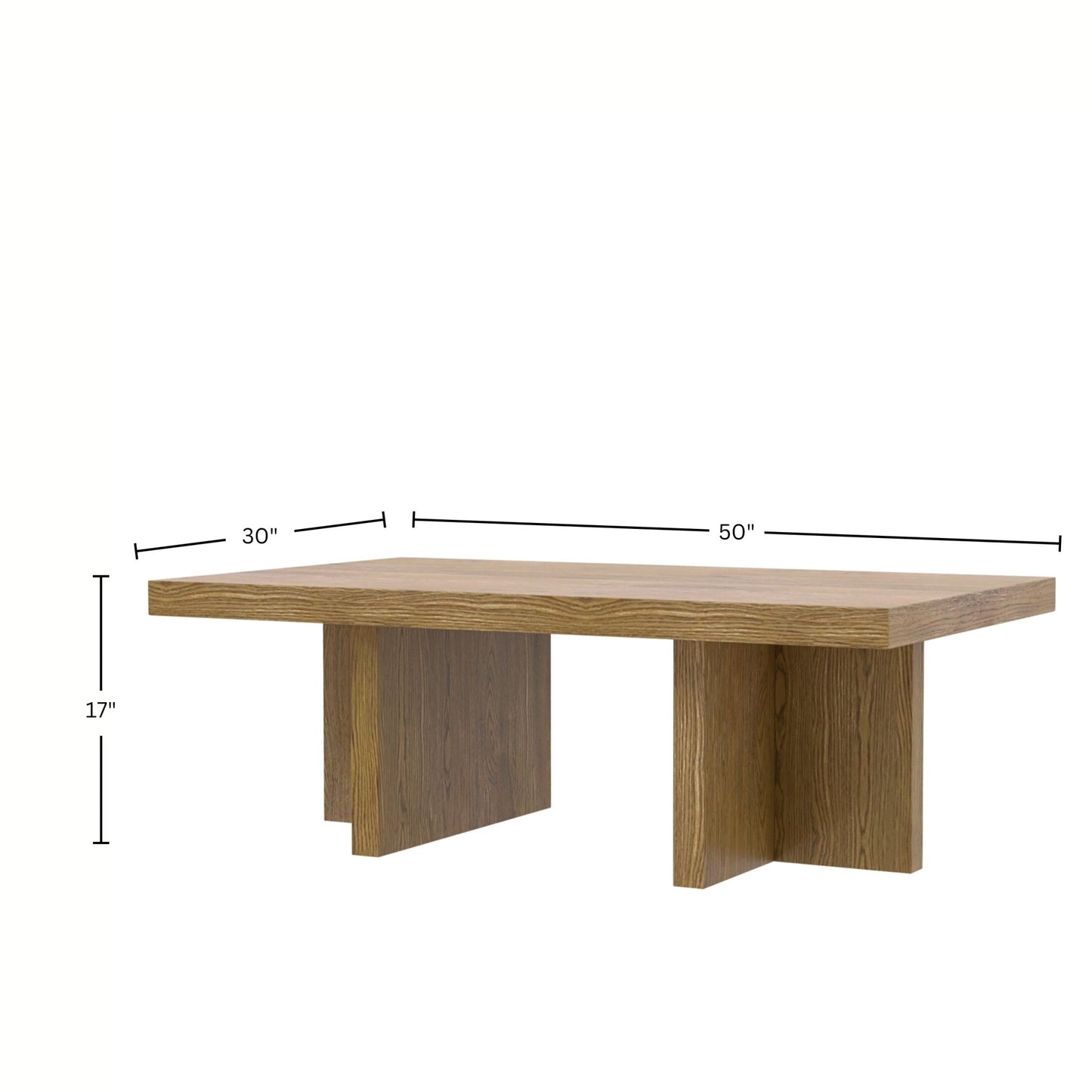 Donte Rectangular Coffee Table, Oak - Alpine Furniture