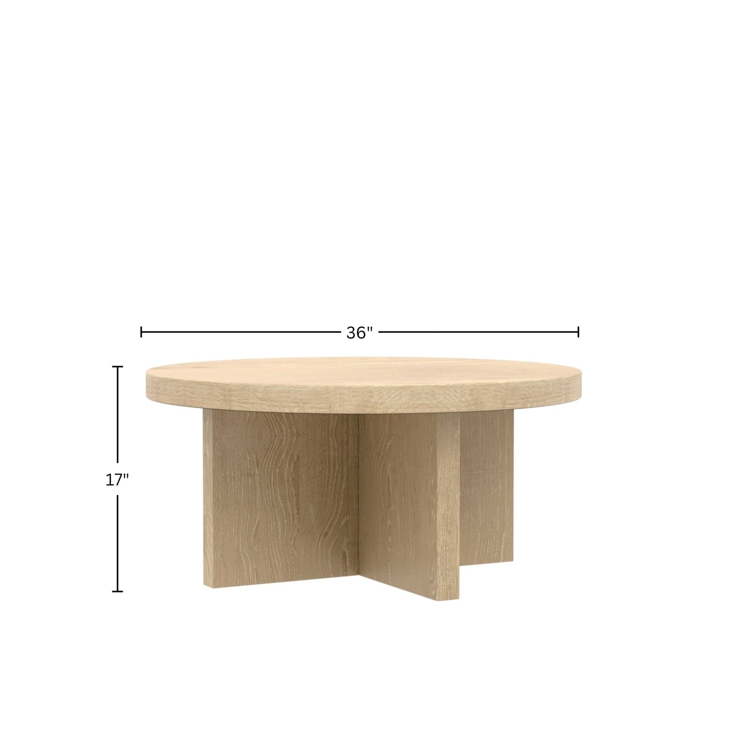 Donte Round Coffee Table, Natural - Alpine Furniture