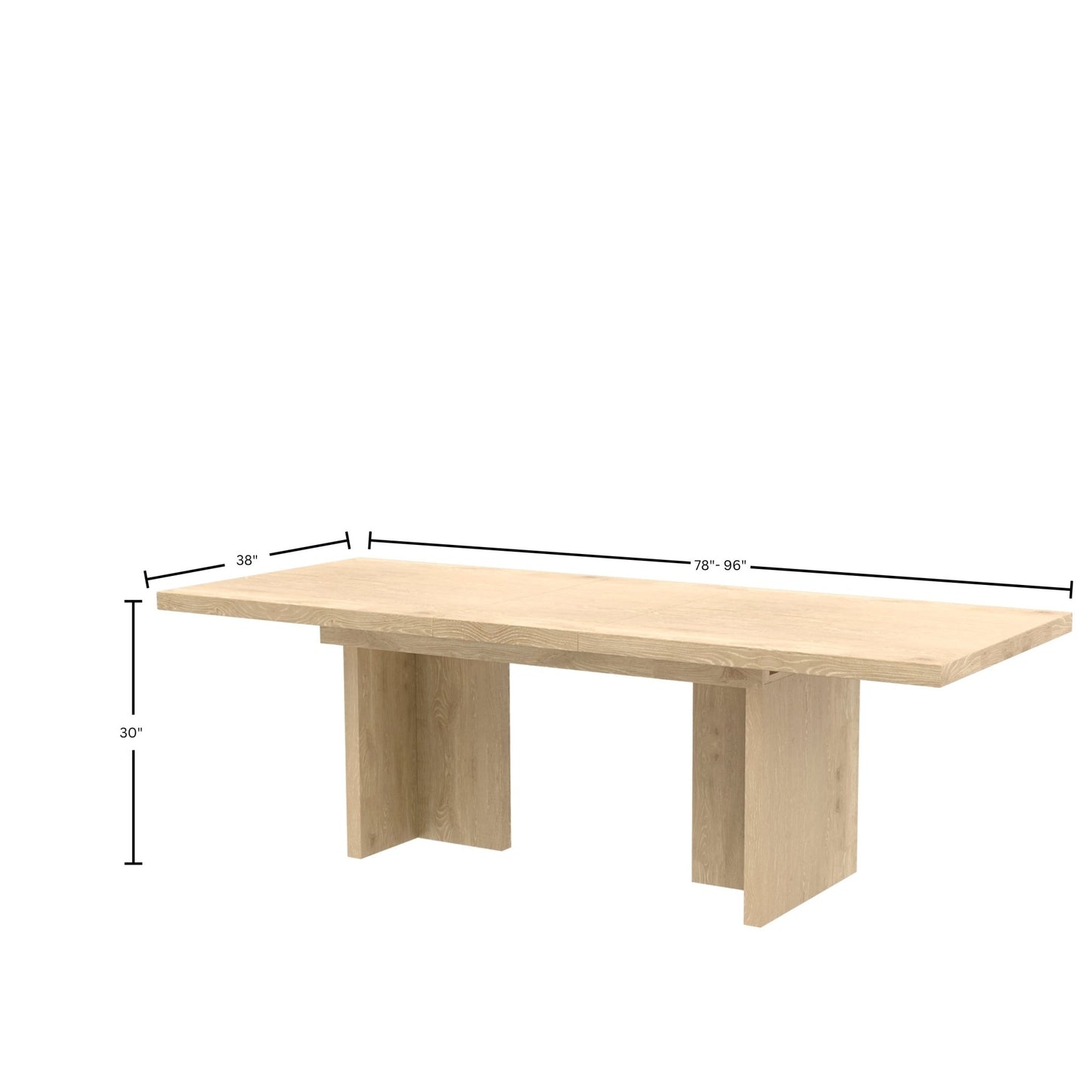 Donte Self Storage Extension Dining Table, Natural - Alpine Furniture