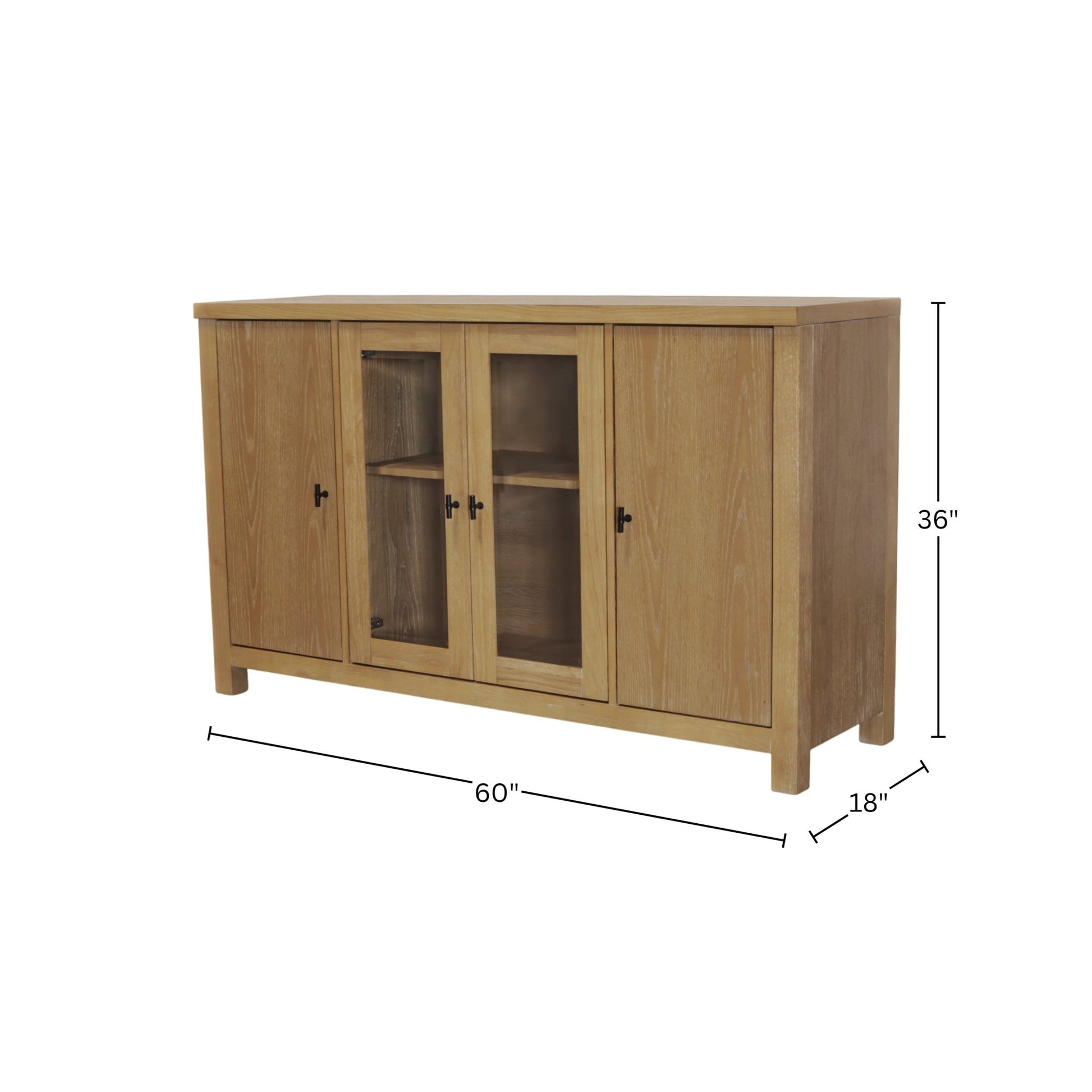 Eleanor Glass & Wood Sideboard - Alpine Furniture