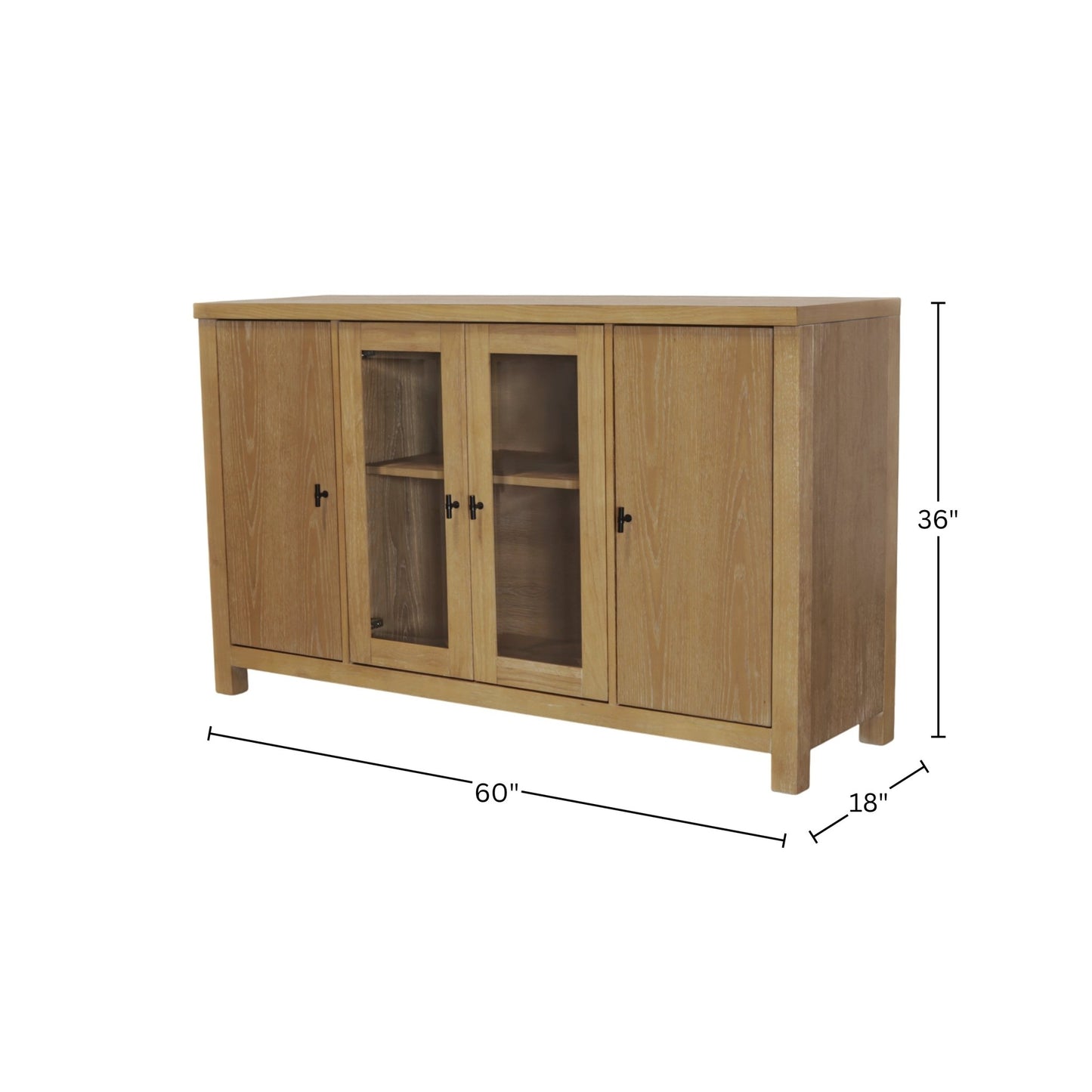 Eleanor Glass & Wood Sideboard - Alpine Furniture