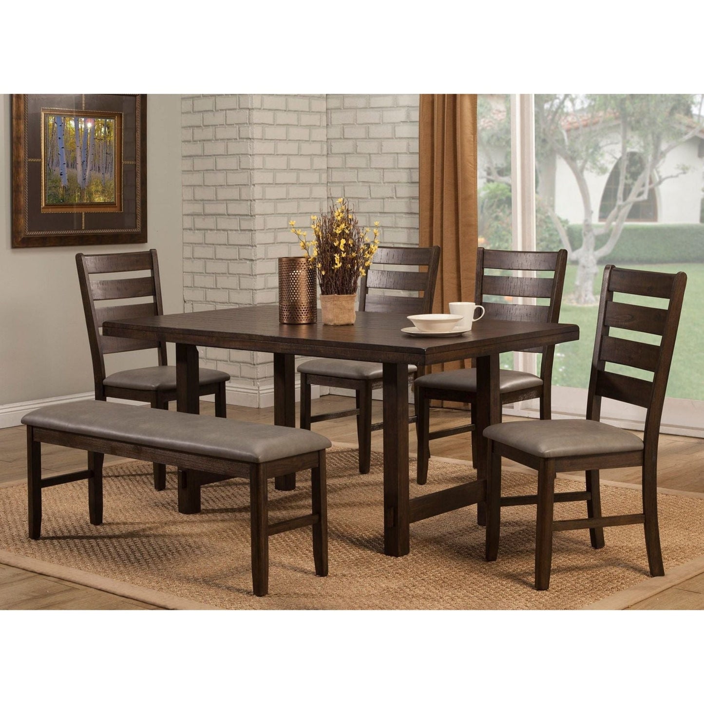 Emery Dining Table, Walnut - Alpine Furniture