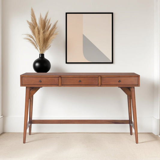 Flynn Large Desk, Chestnut - Alpine Furniture