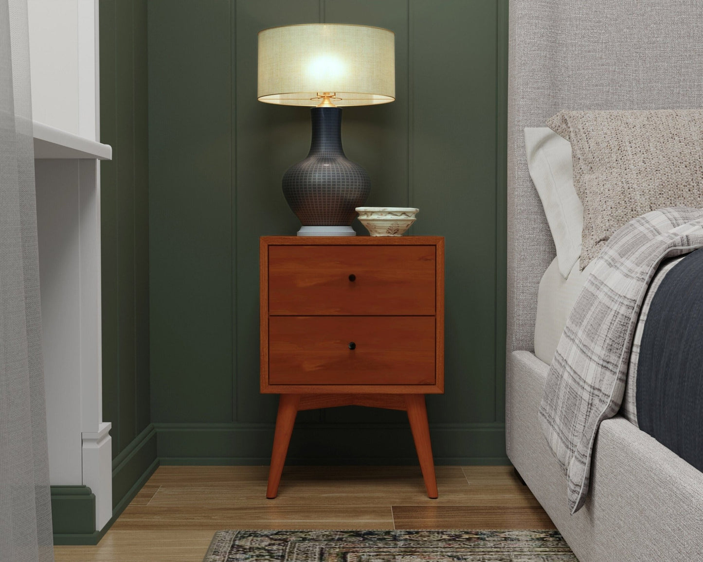 Flynn Nightstand, Acorn - Alpine Furniture