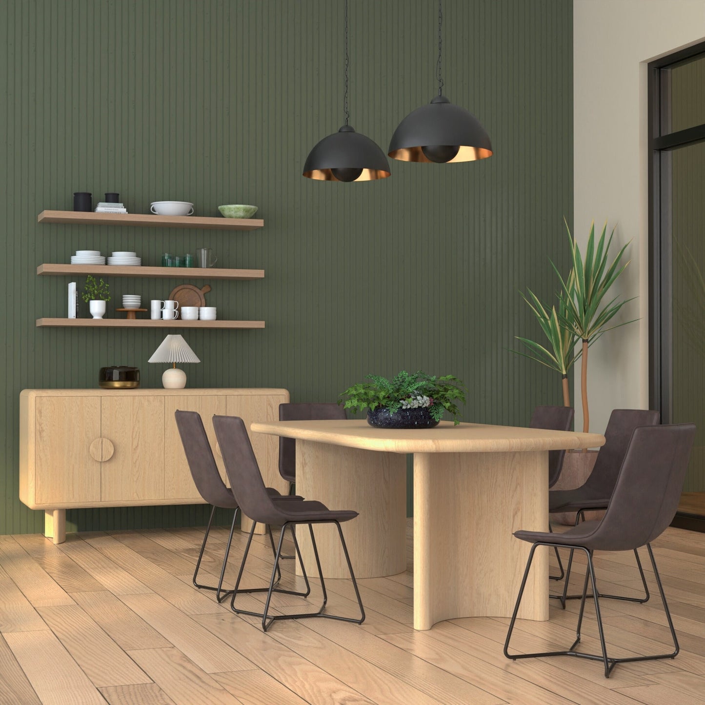 Gabrielle Dining Table, Light Oak - Alpine Furniture