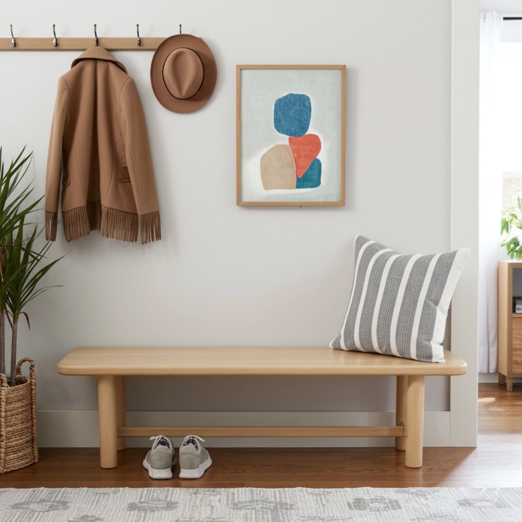 Hudson Dining Bench, Light Oak - Alpine Furniture