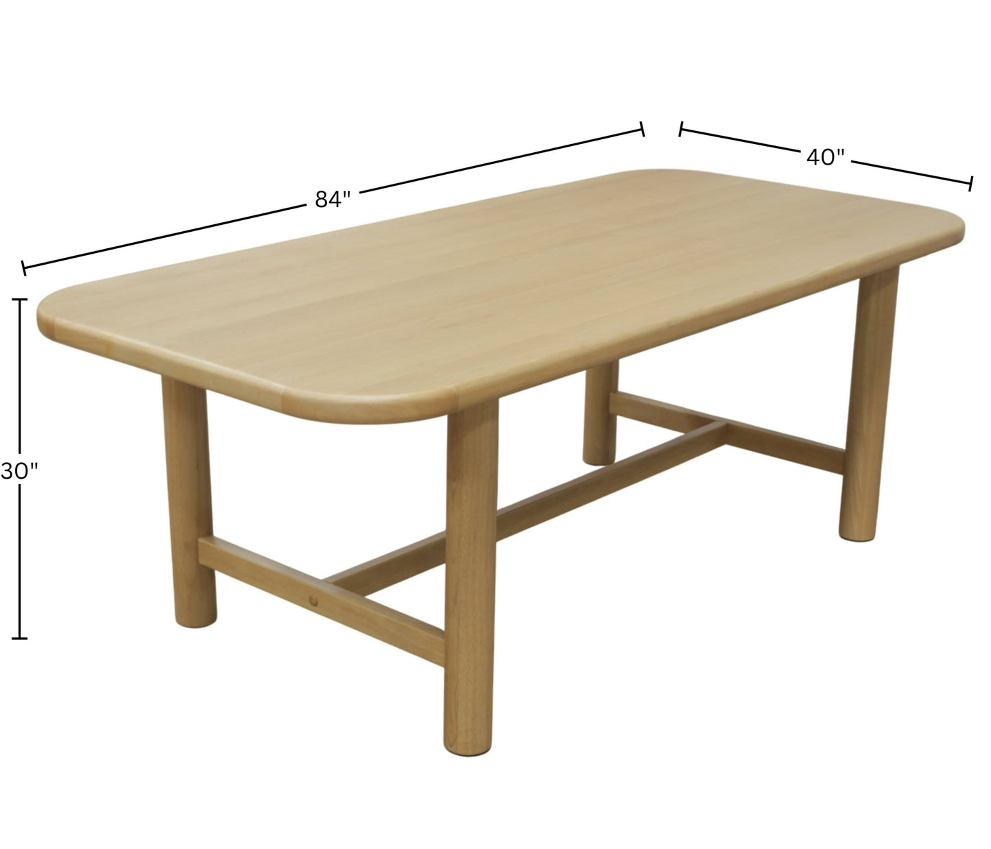 Hudson Dining Table, Light Oak - Alpine Furniture