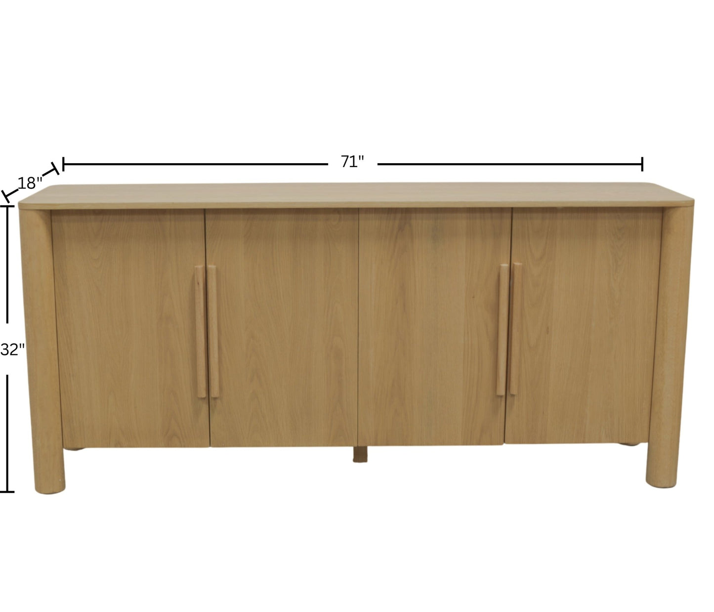 Hudson Sideboard, Light Oak - Alpine Furniture