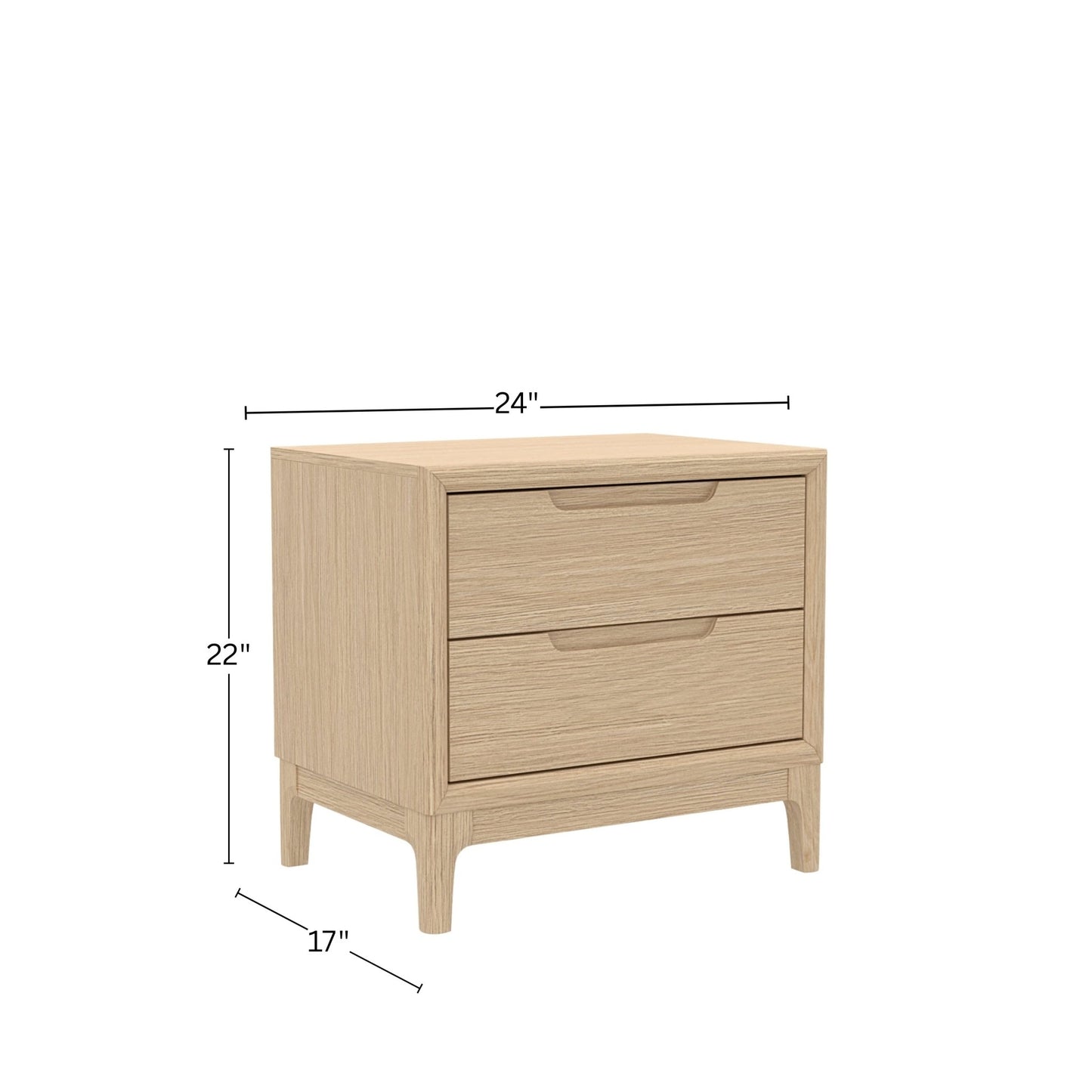 June Nightstand, Light Oak - Alpine Furniture