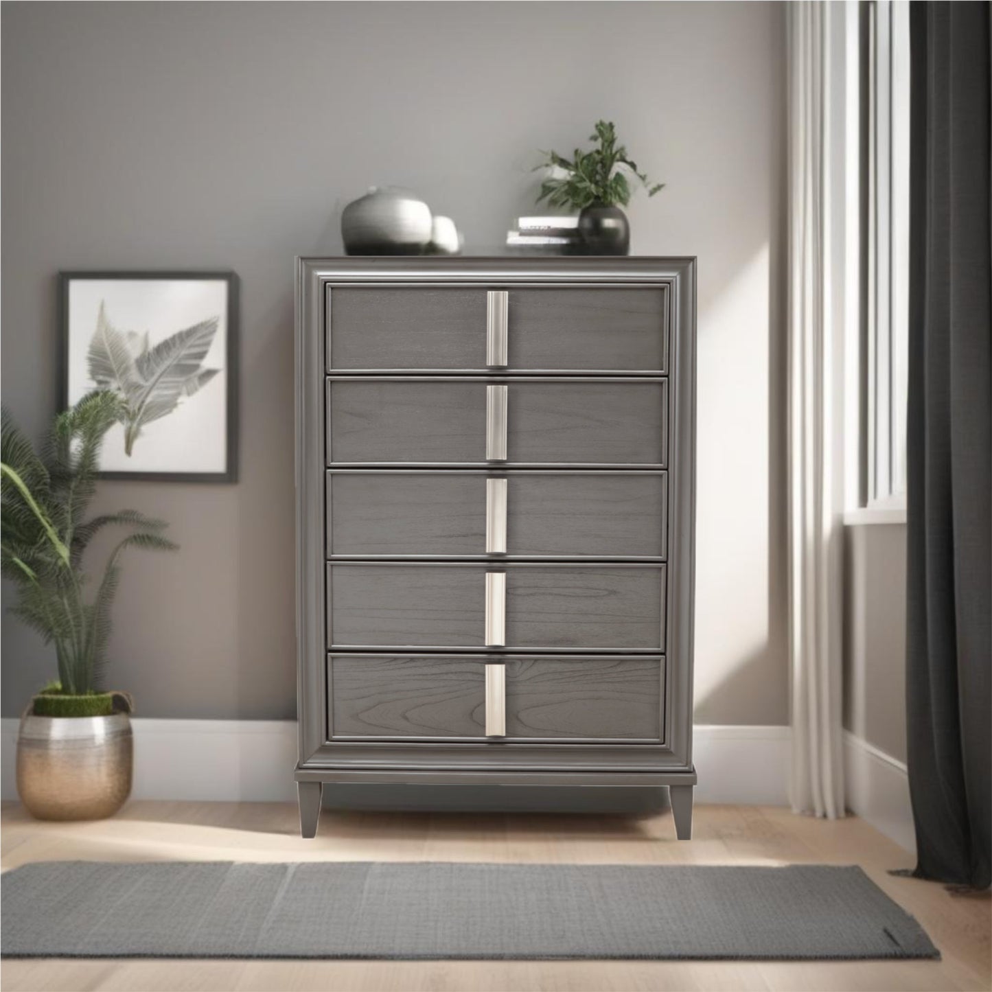 Lorraine Chest, Dark Grey - Alpine Furniture