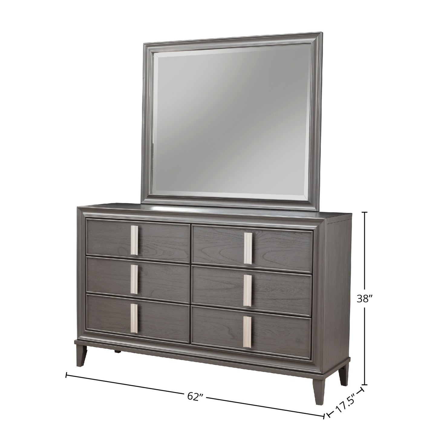 Lorraine Dresser, Dark Grey - Alpine Furniture