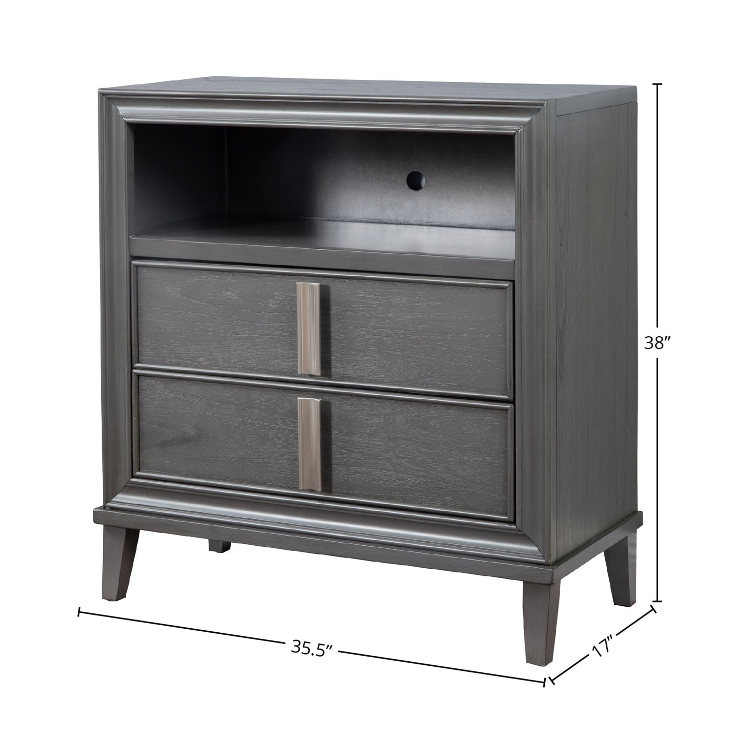 Lorraine Media Chest, Dark Grey - Alpine Furniture