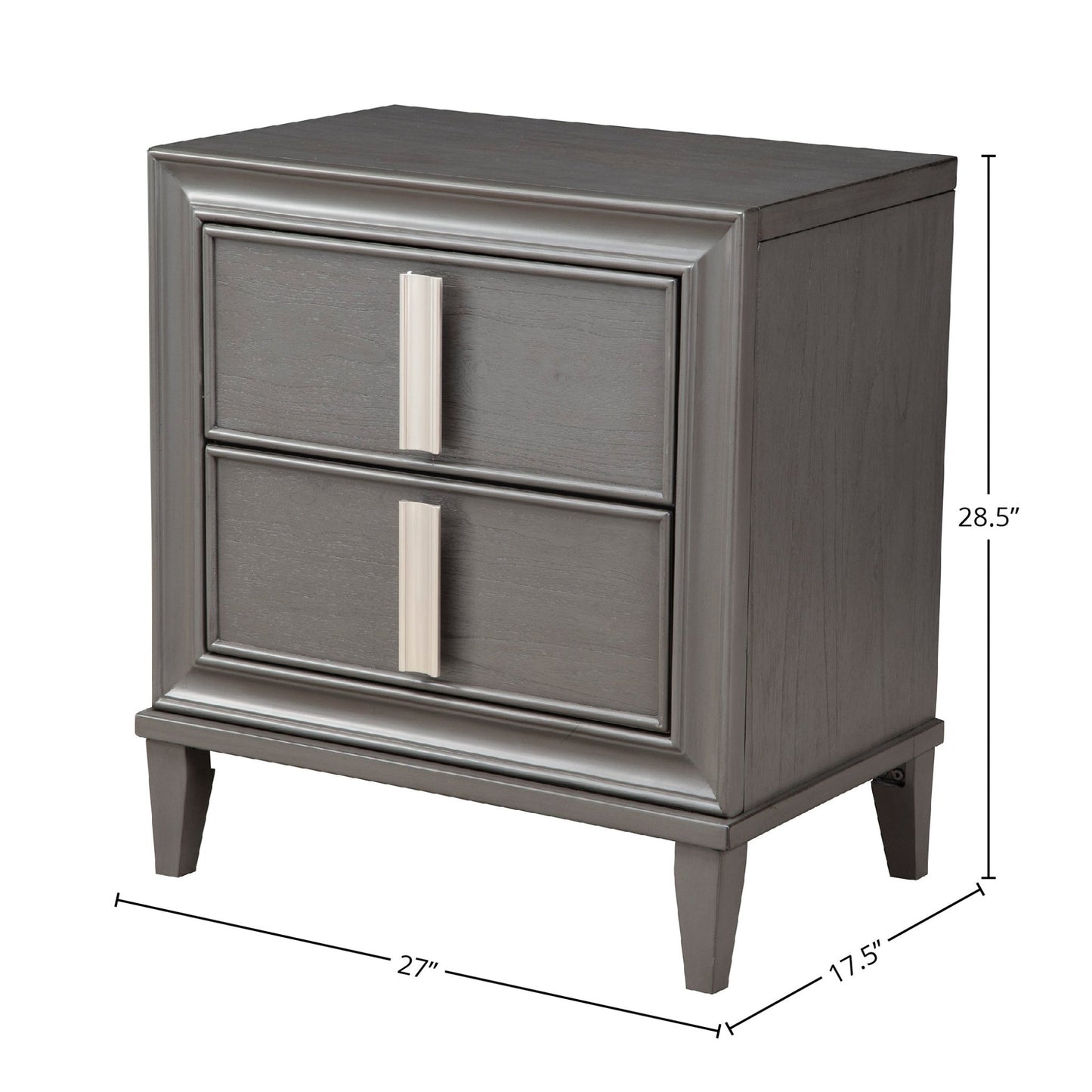 Lorraine Nightstand, Dark Grey - Alpine Furniture