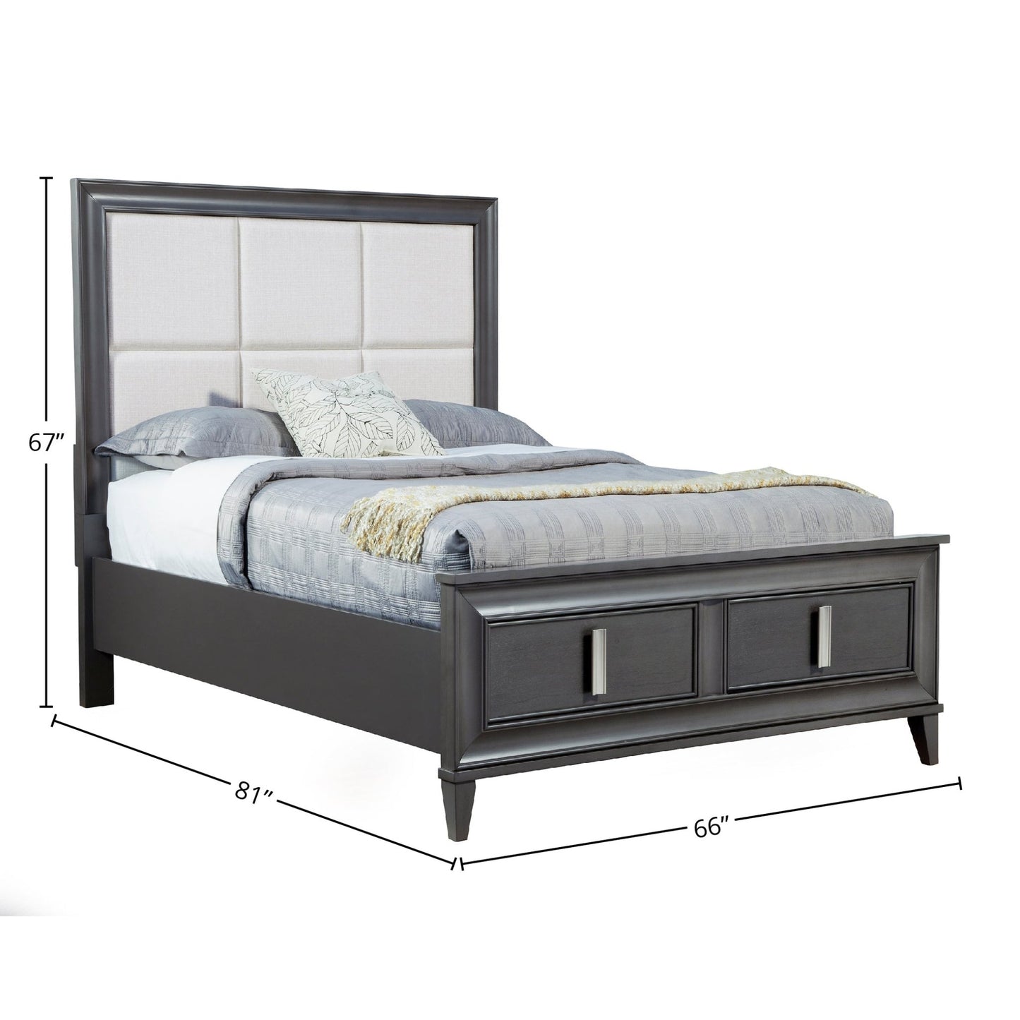 Lorraine Storage Bed, Dark Grey - Alpine Furniture