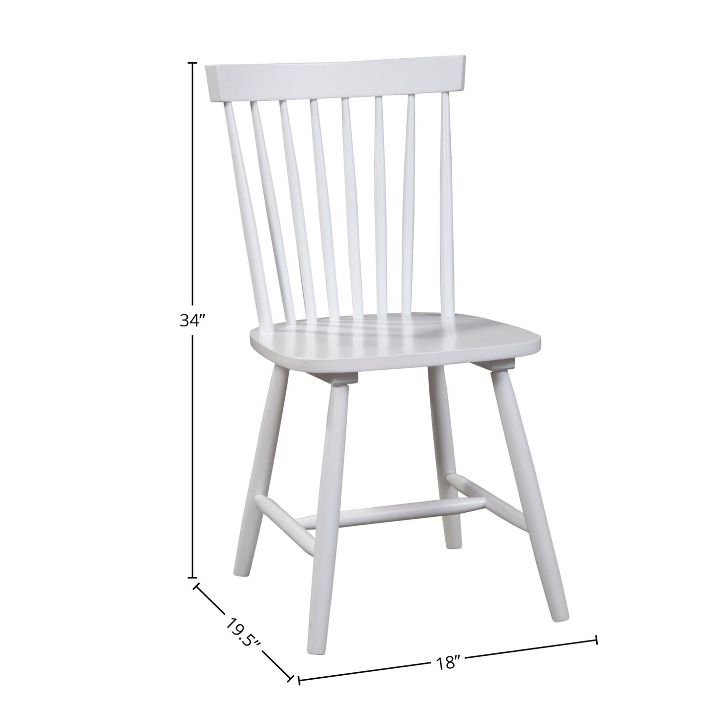 Lyra Set of 2 Windsor Chairs, White - Alpine Furniture