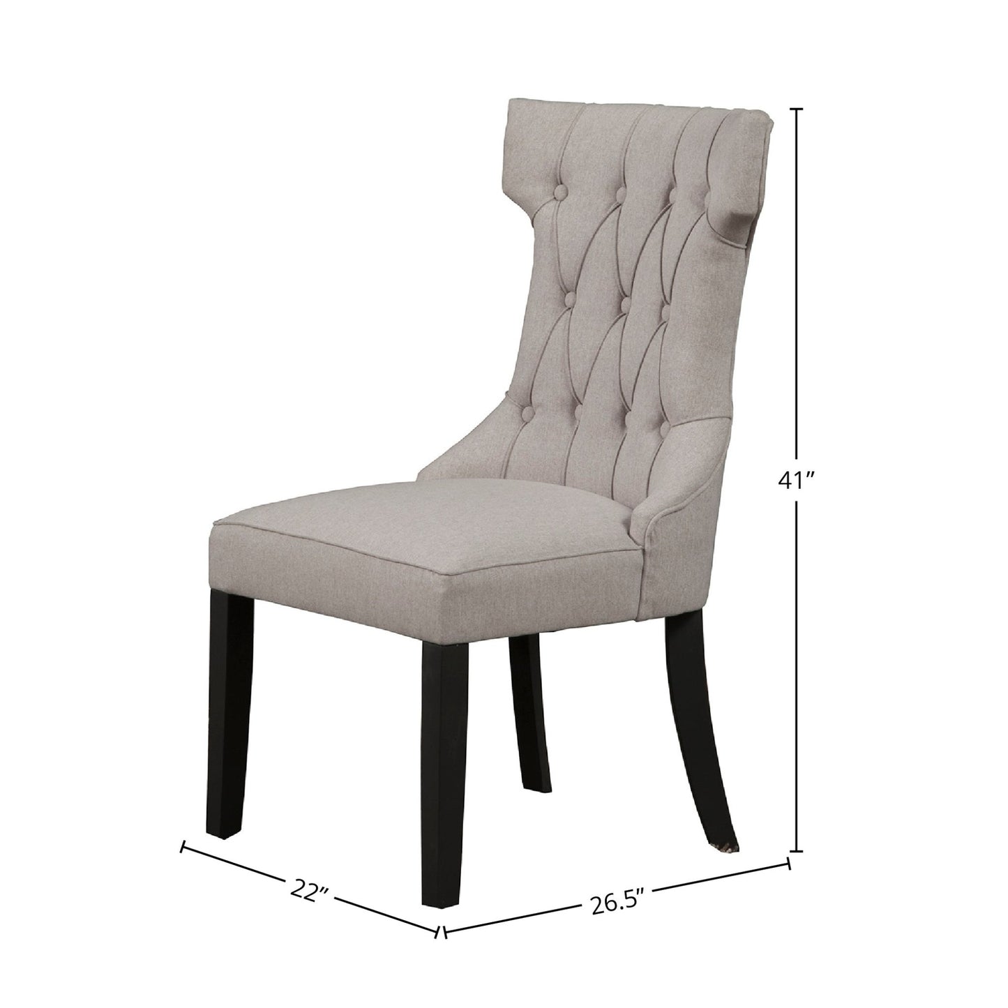 Manchester Upholstered Side Chairs, Light Grey/Black - Alpine Furniture