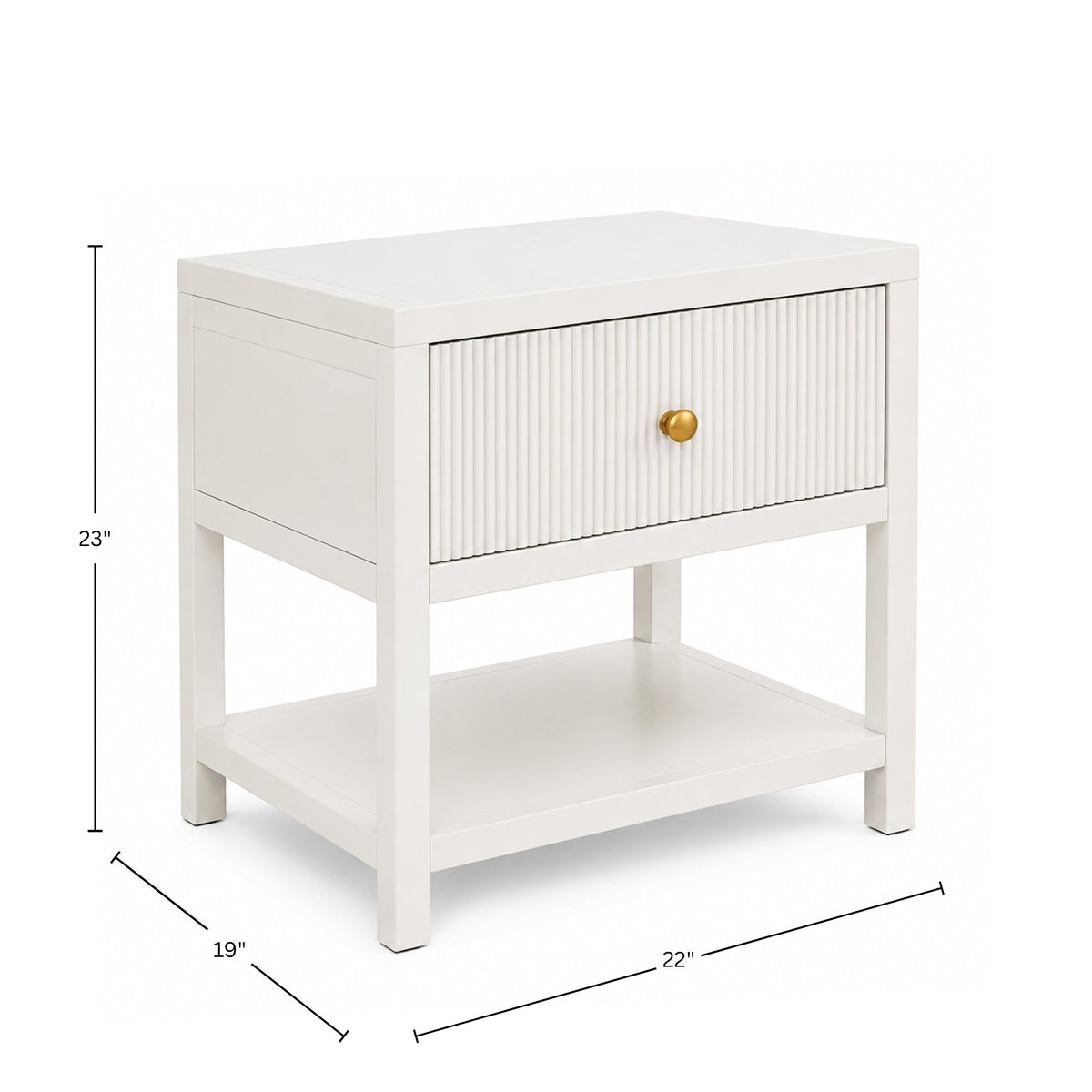 Marsha One Drawer Nightstand, Coconut Milk - Alpine Furniture