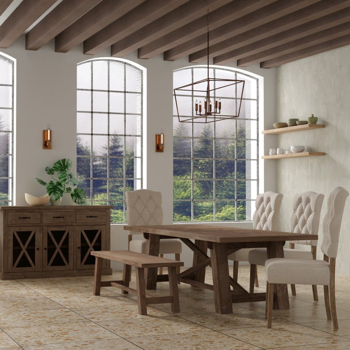 Newberry Bench, Weathered Natural - Alpine Furniture