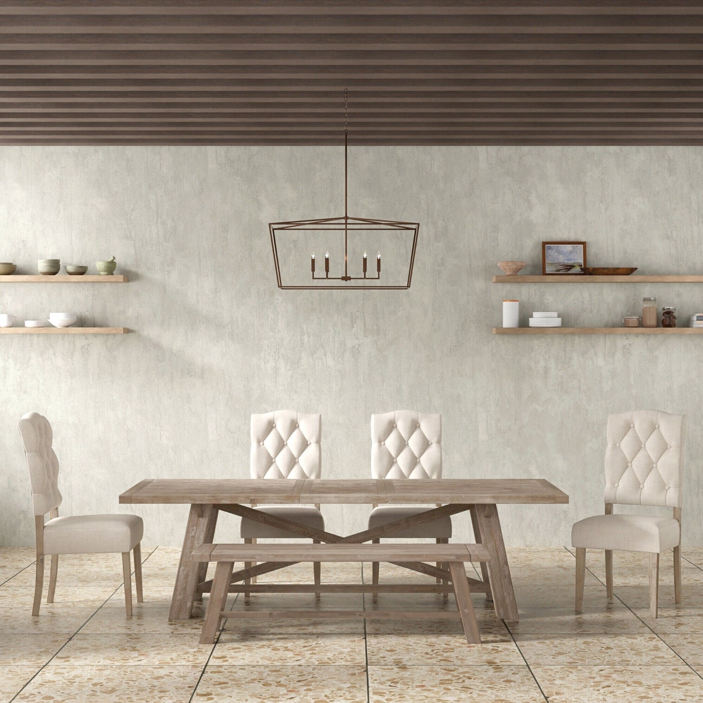 Newberry Rectangular Dining Table, Weathered Natural - Alpine Furniture