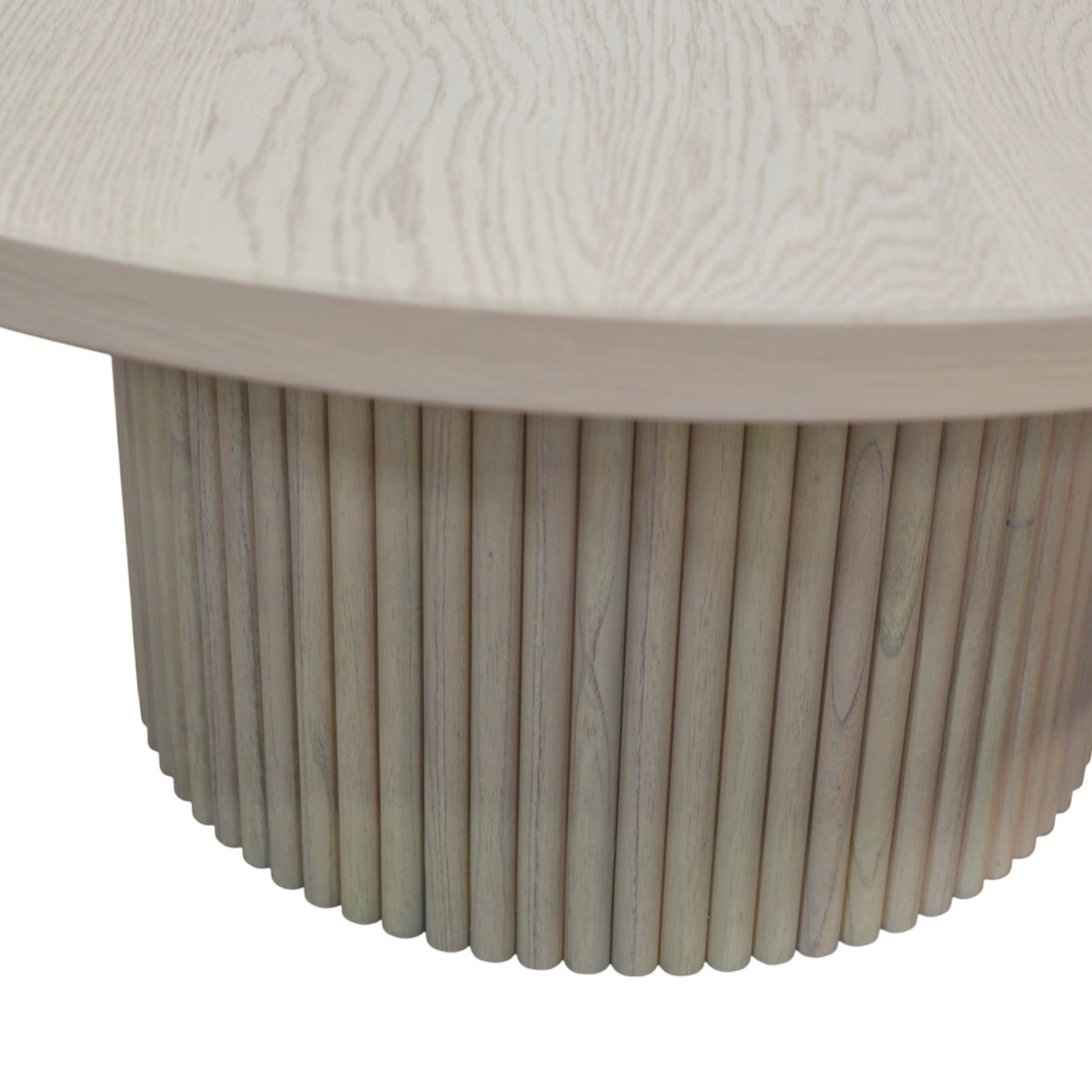 Reba Round Cocktail Table, White Wash - Alpine Furniture