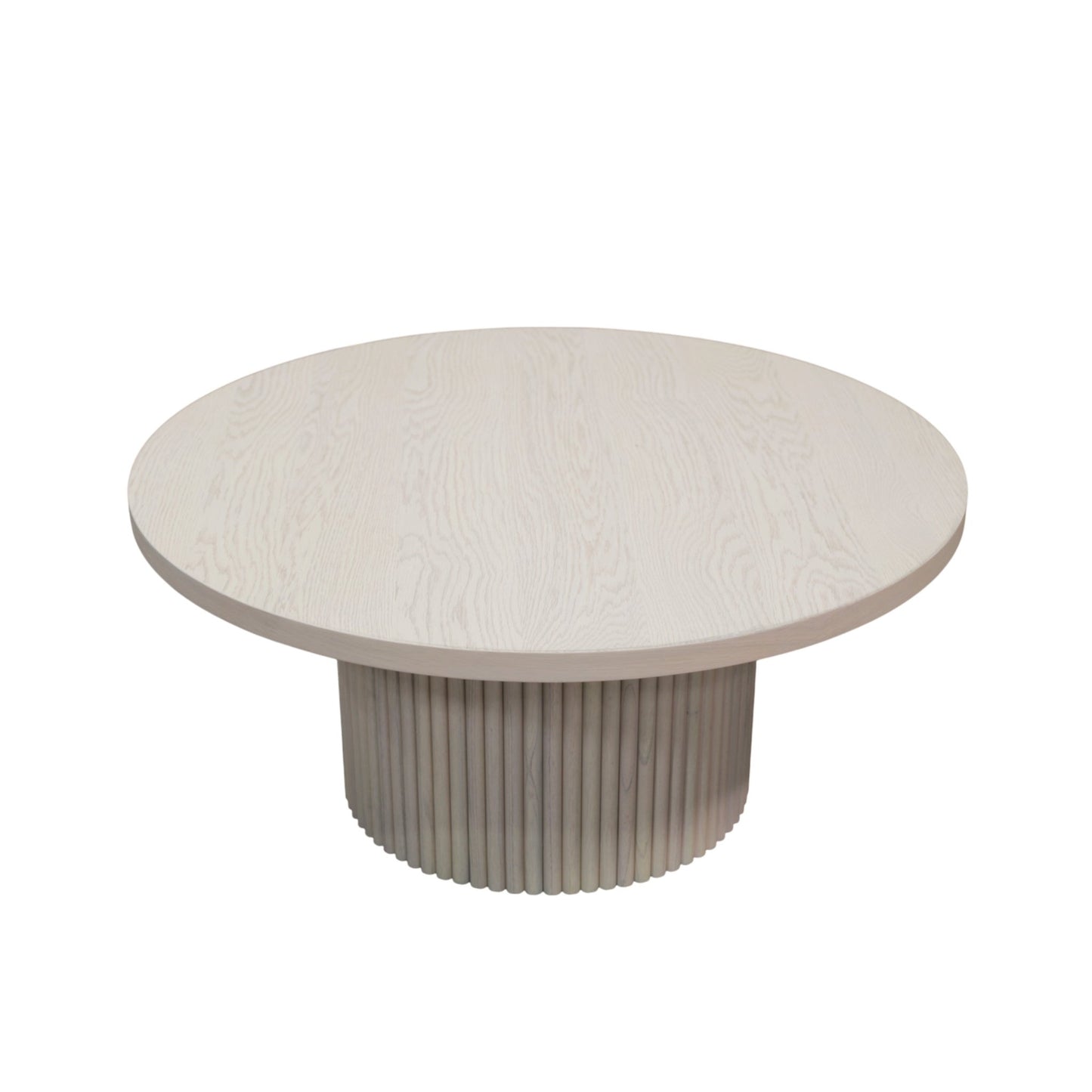 Reba Round Cocktail Table, White Wash - Alpine Furniture