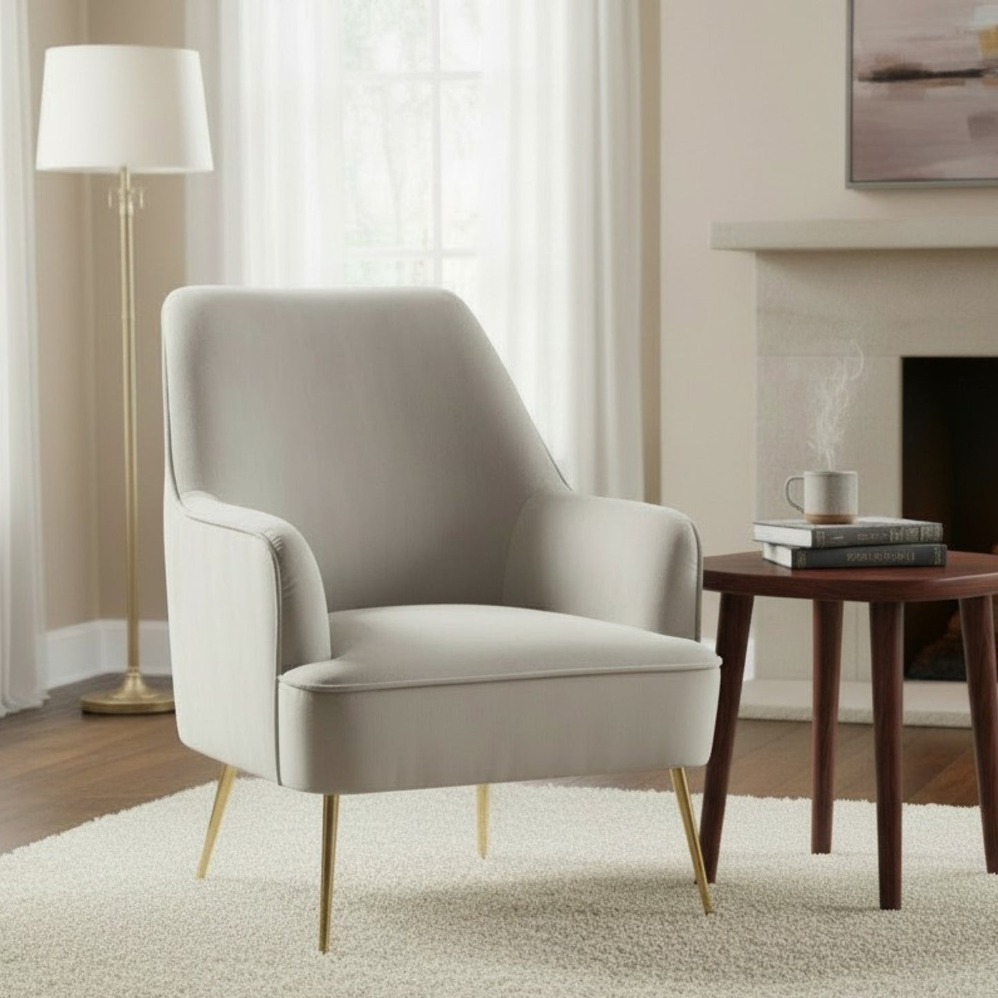 Rebecca Leisure Chair, Grey - Alpine Furniture