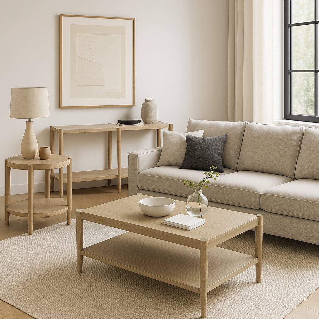 Sinclair Rectangular Coffee Table, Natural - Alpine Furniture