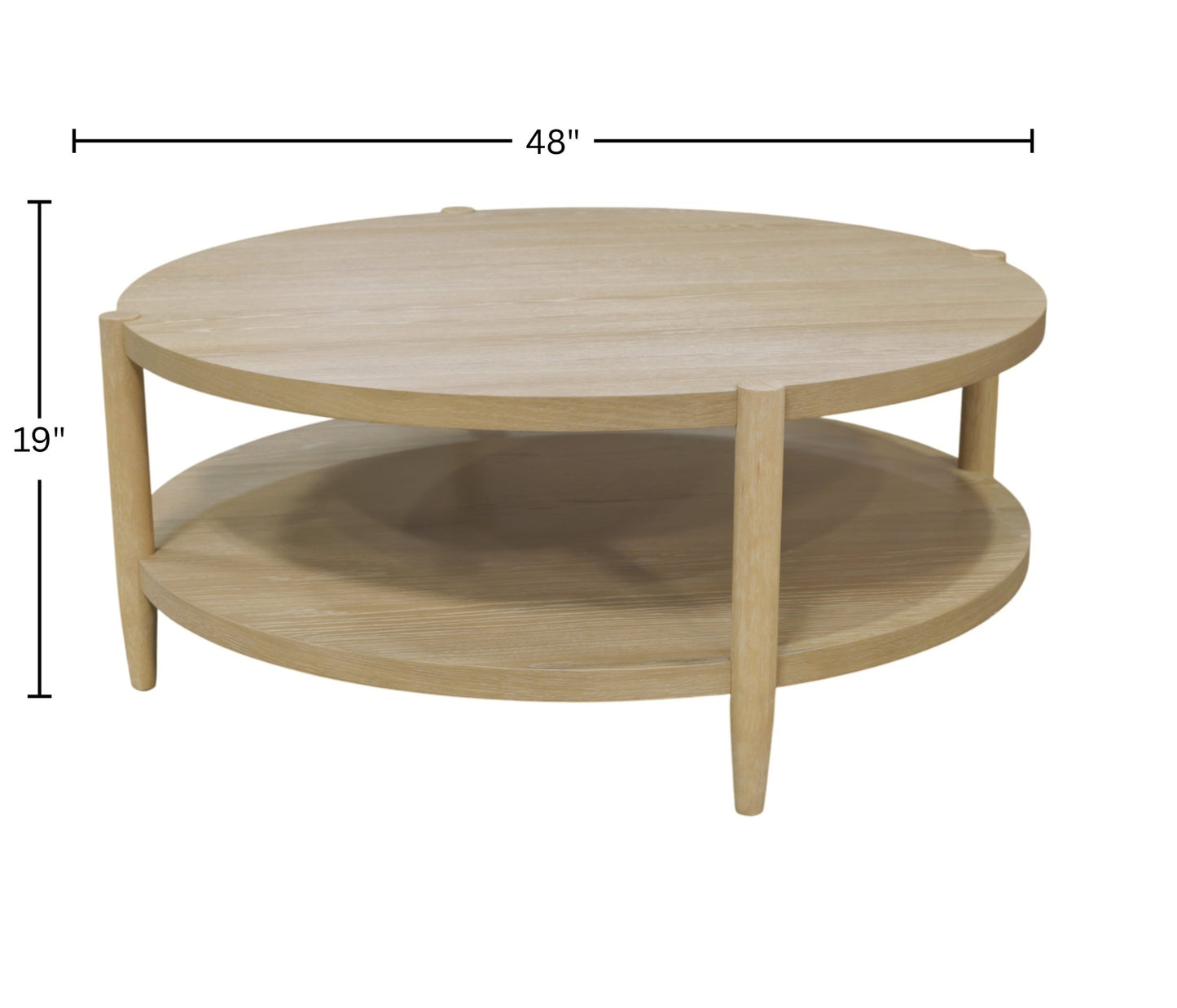 Sinclair Round Coffee Table, Natural - Alpine Furniture