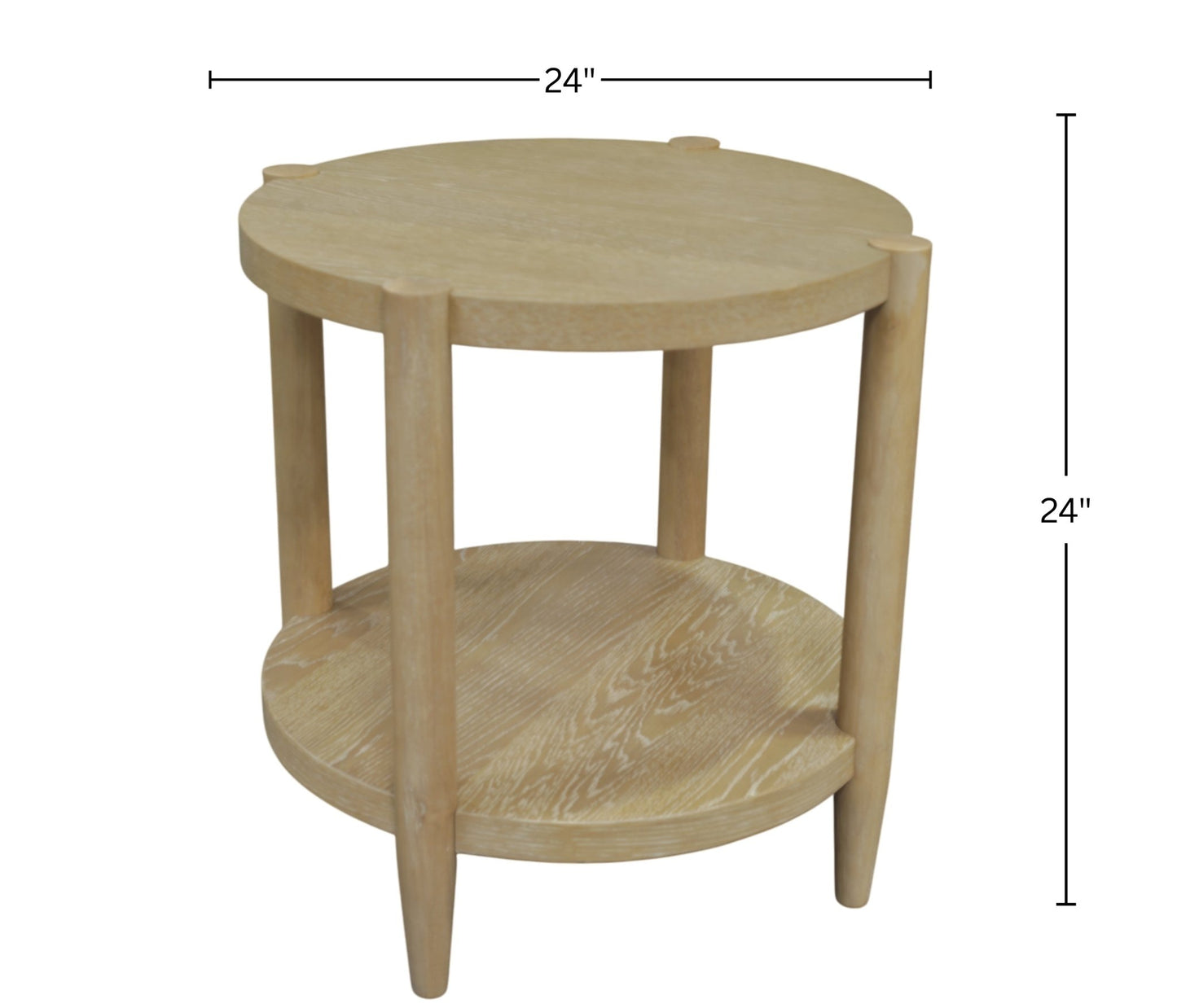 Sinclair Round End Table, Natural - Alpine Furniture