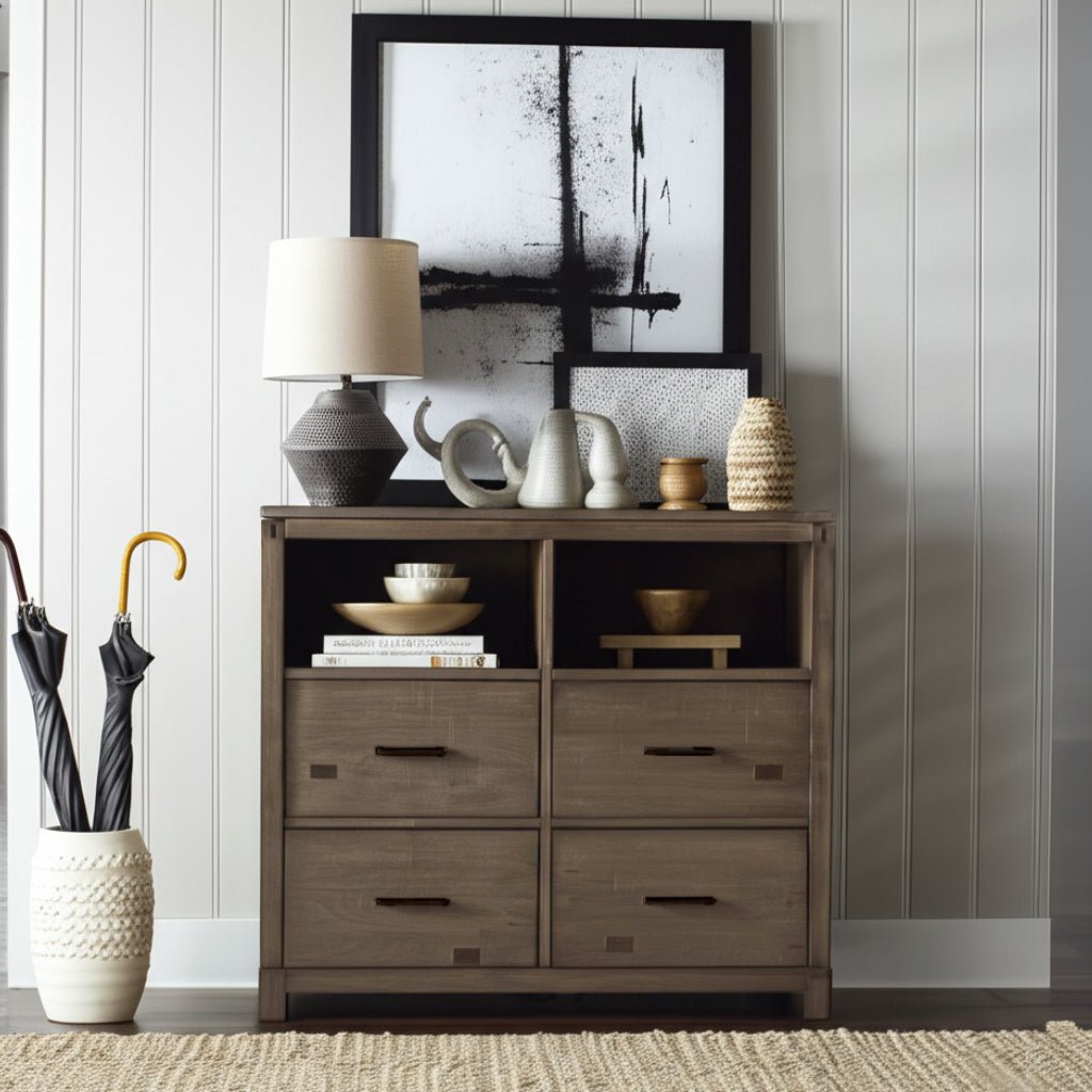 Sydney TV Media Chest, Weathered Grey - Alpine Furniture
