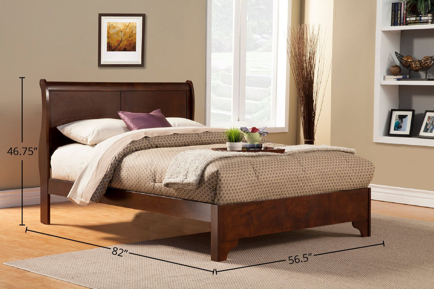 West Haven Bed, Cappuccino - Alpine Furniture