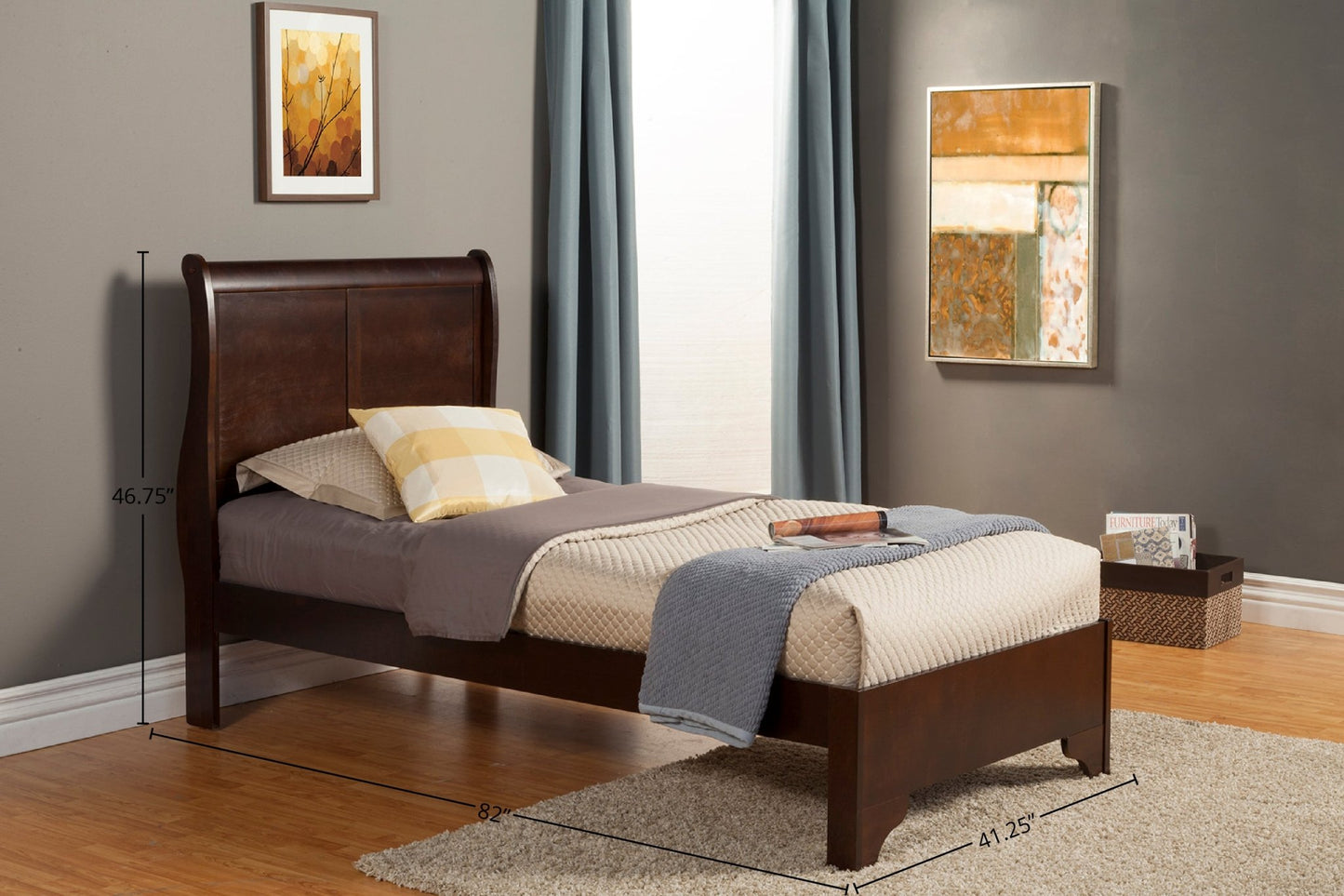 West Haven Bed, Cappuccino - Alpine Furniture