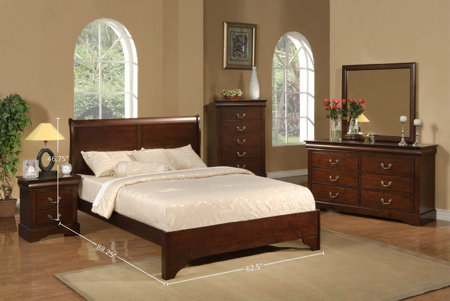 West Haven Bed, Cappuccino - Alpine Furniture