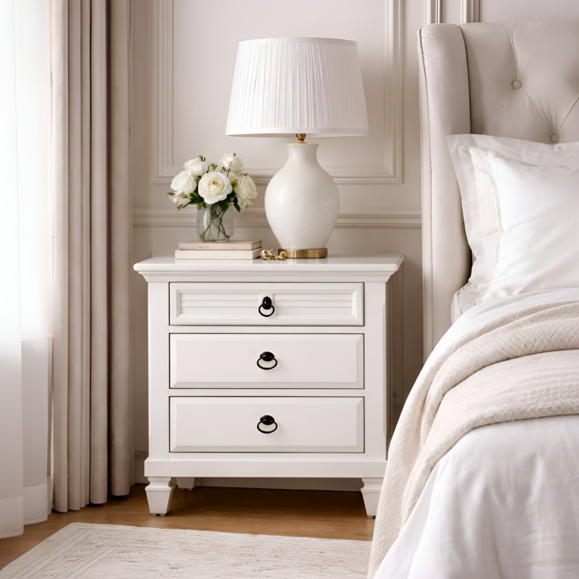 アメリカ産 白ワイン White Knight ホワイト・ナイト 3本セット Winchester Nightstand, White – Alpine Furniture