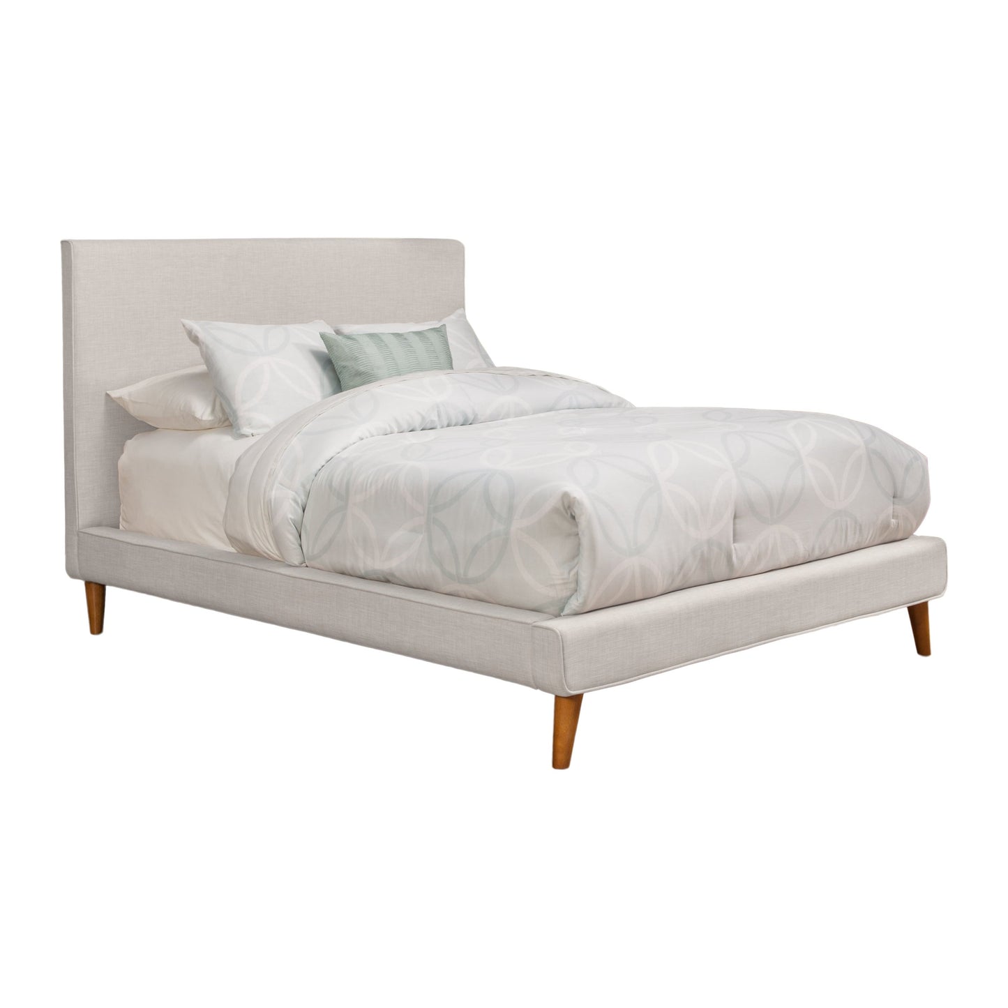 Britney Bed, Light Grey Linen - Alpine Furniture