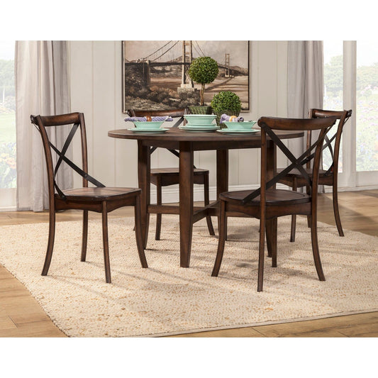 Arendal Round Table, Burnished Dark Oak - Alpine Furniture